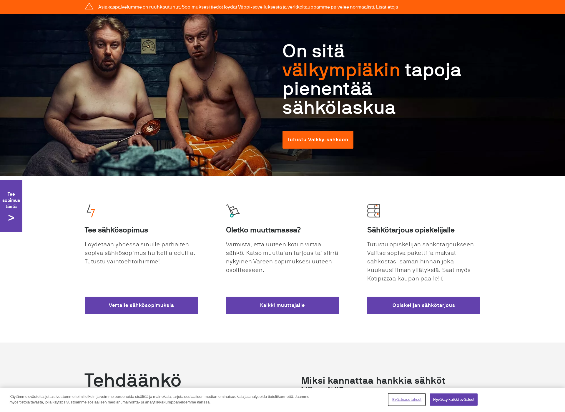 Skärmdump för edullistasahkoa.fi