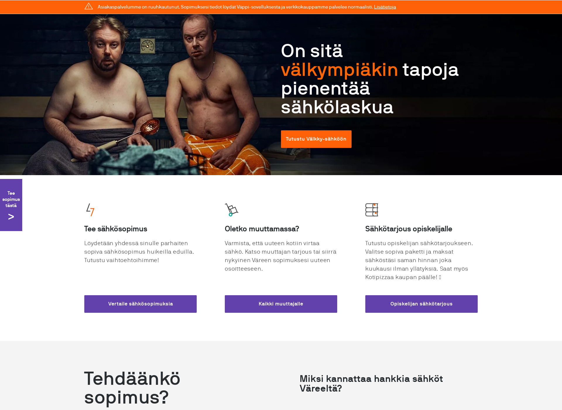 Skärmdump för edullistasähköä.fi