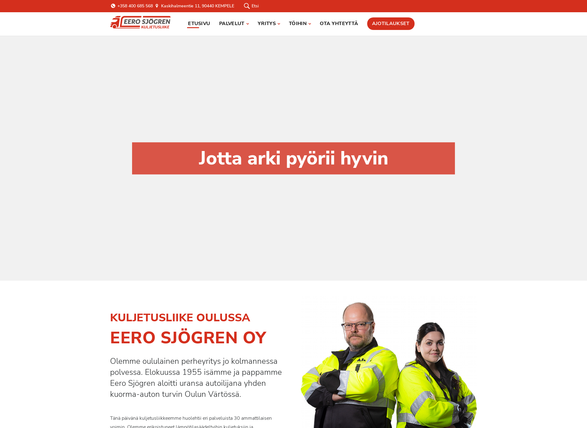 Skärmdump för eerosjogren.fi