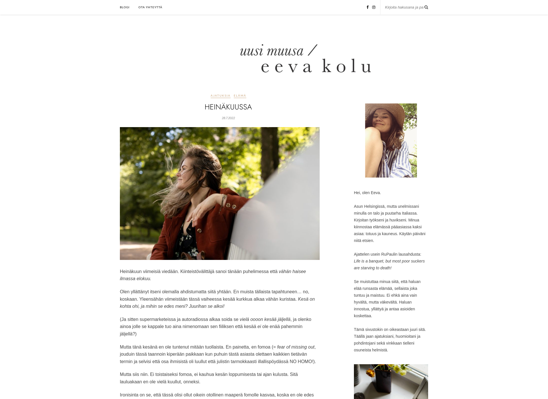 Screenshot for eevakolu.fi