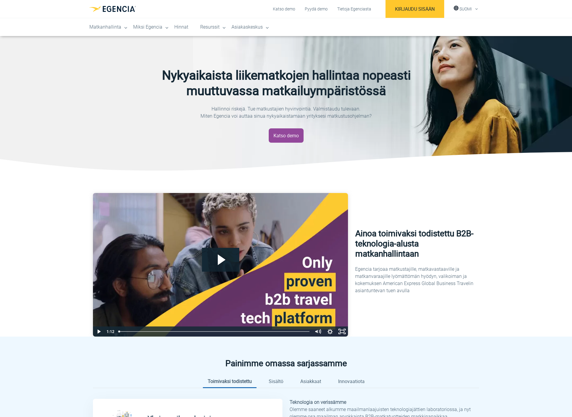Screenshot for egencia.fi
