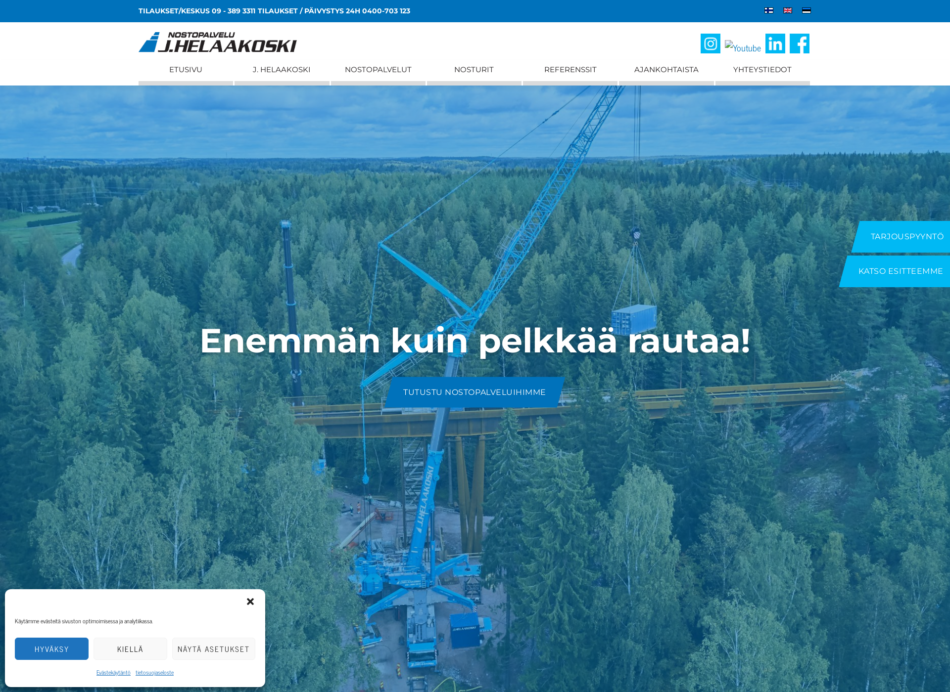 Skärmdump för ehelaakoski.fi