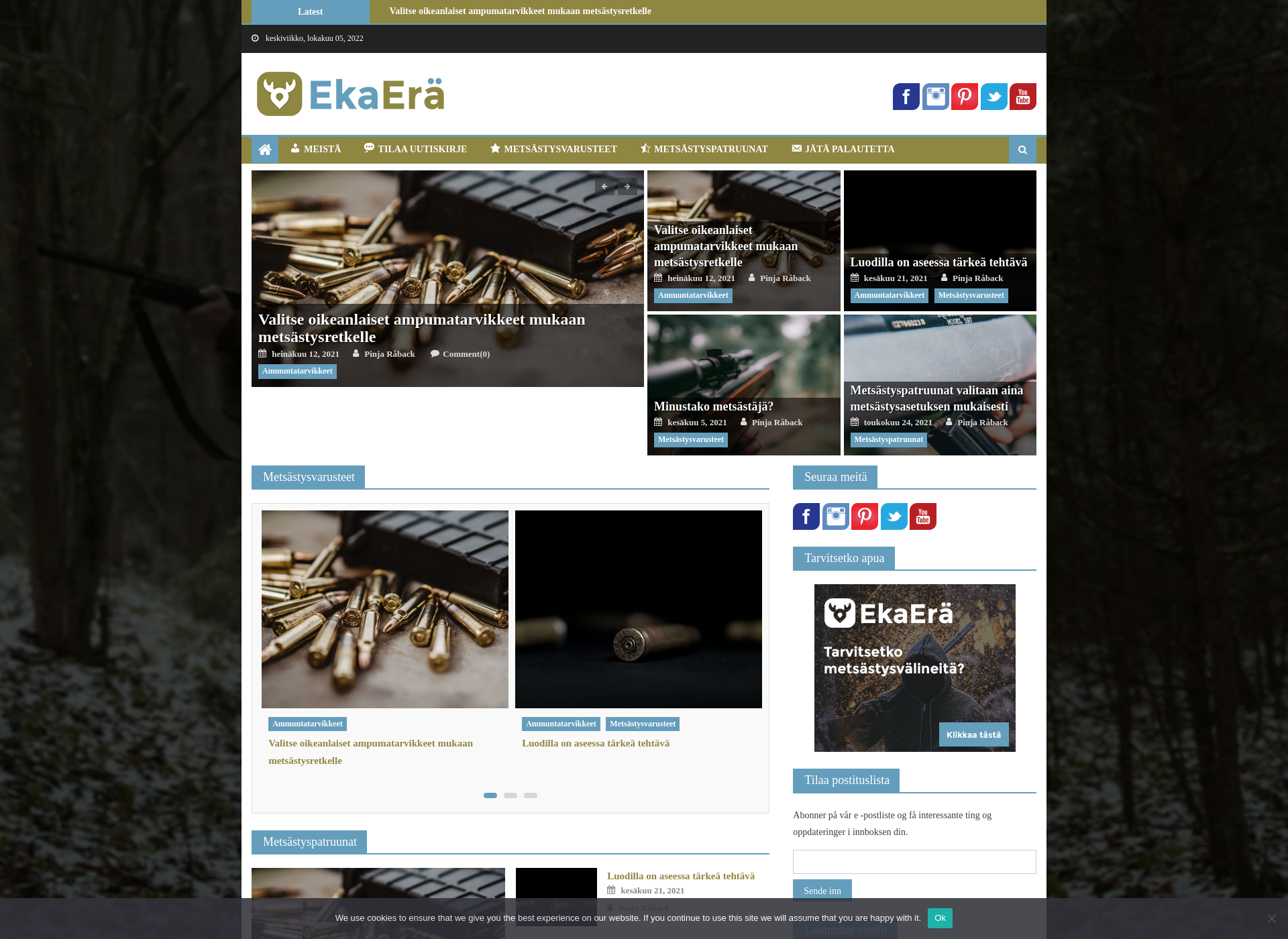 Skärmdump för ekaera.fi