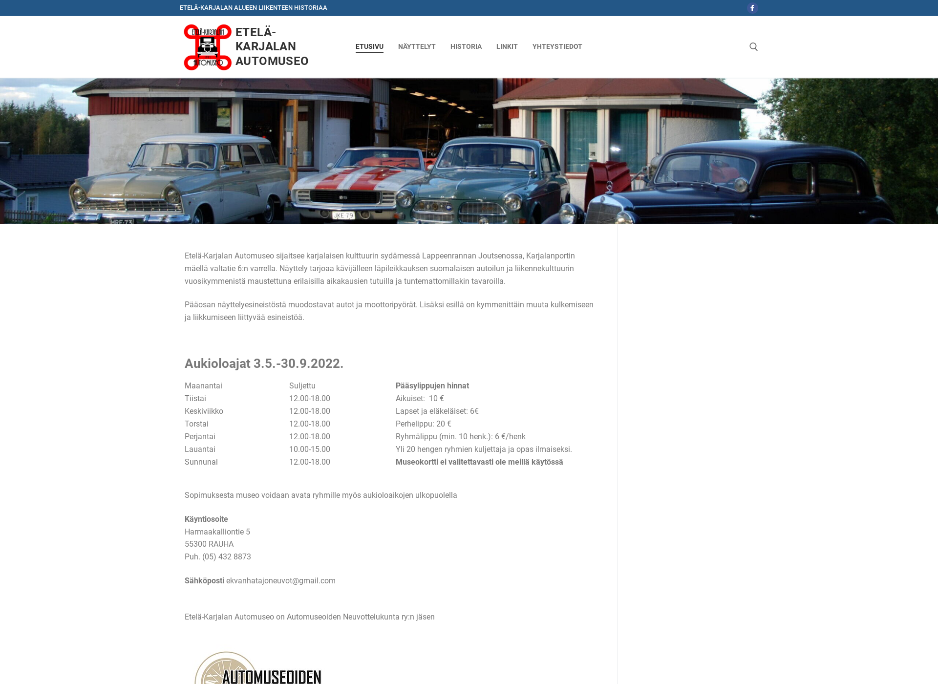 Screenshot for ekautomuseo.fi