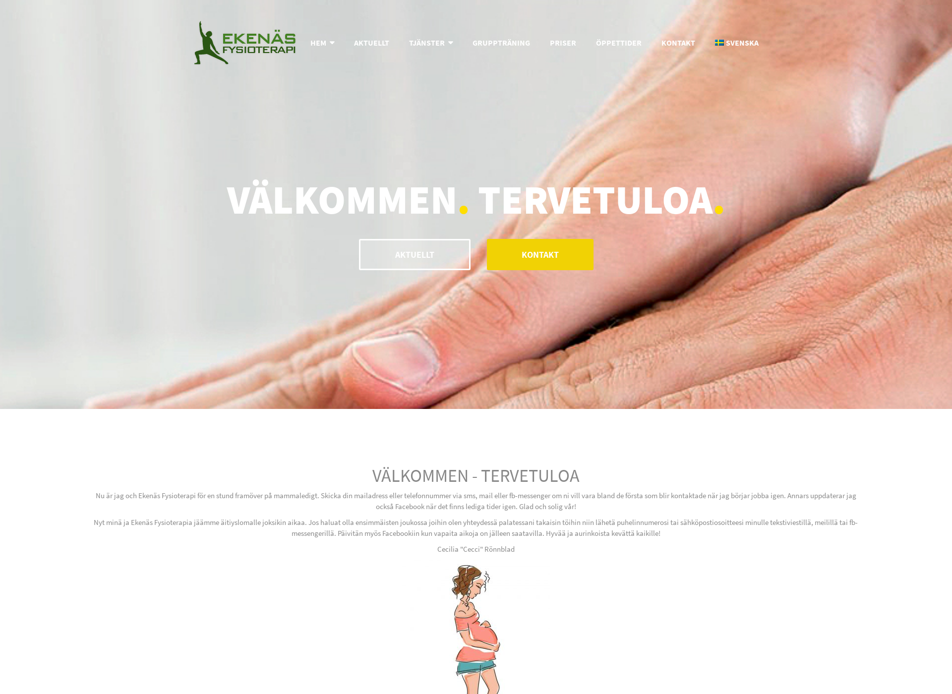 Skärmdump för ekenasfysioterapi.fi