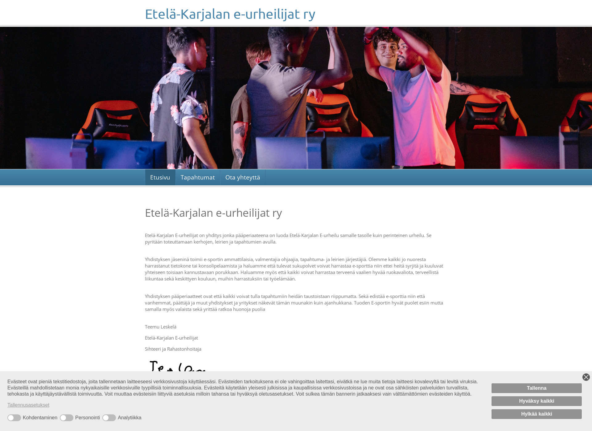 Skärmdump för ekeu.fi