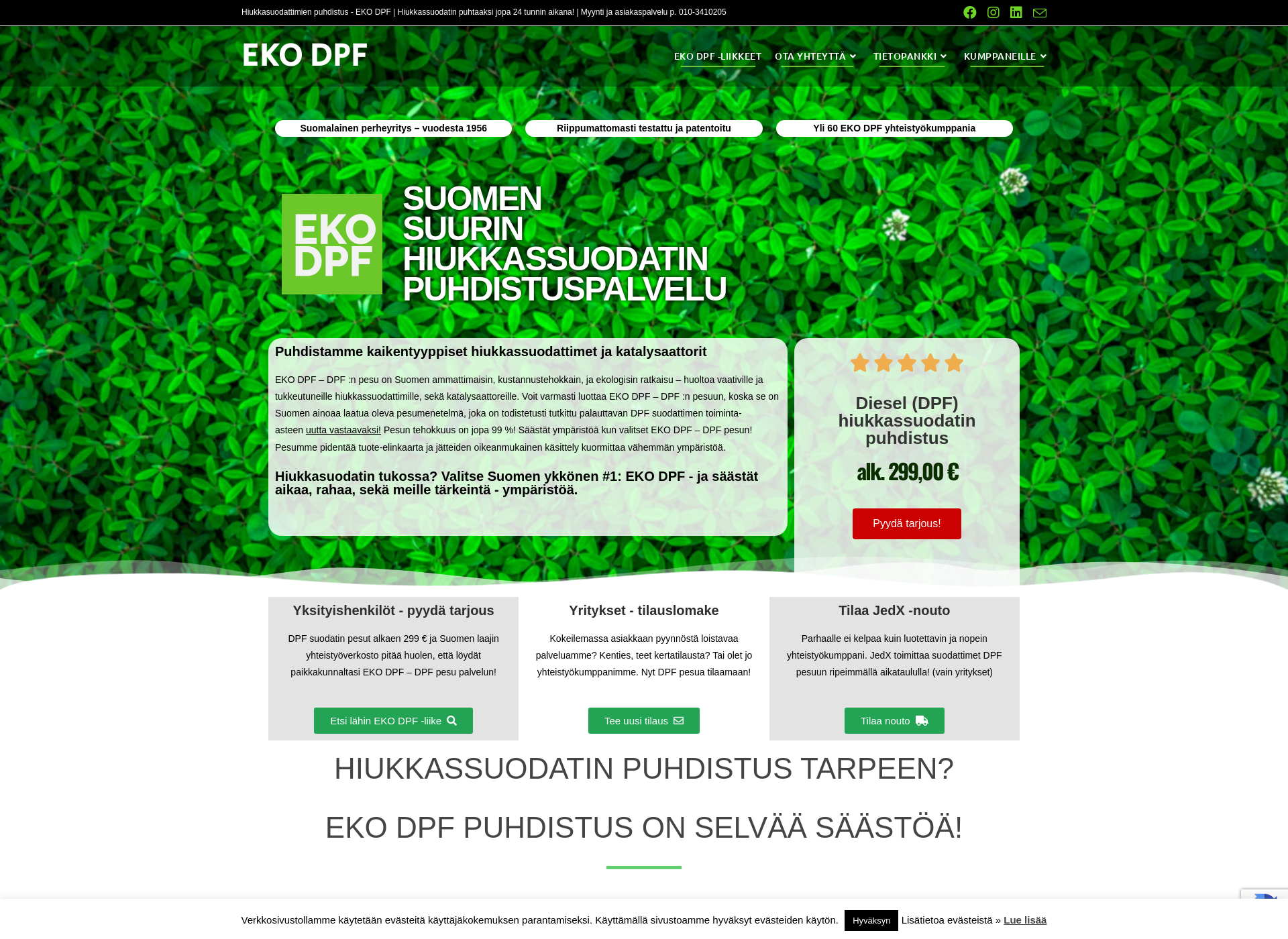 Skärmdump för eko-dpf.fi