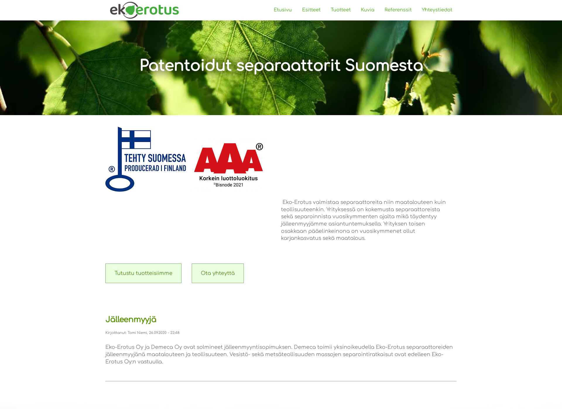 Screenshot for ekoerotus.fi