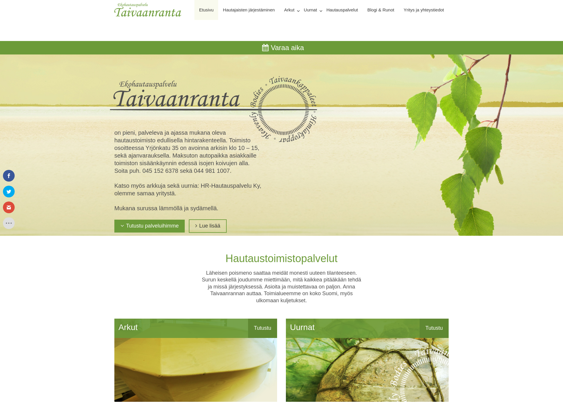 Screenshot for ekohautaustaivaanranta.fi