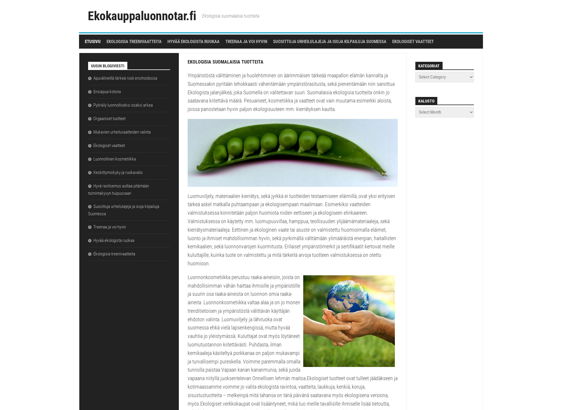 Skärmdump för ekokauppaluonnotar.fi