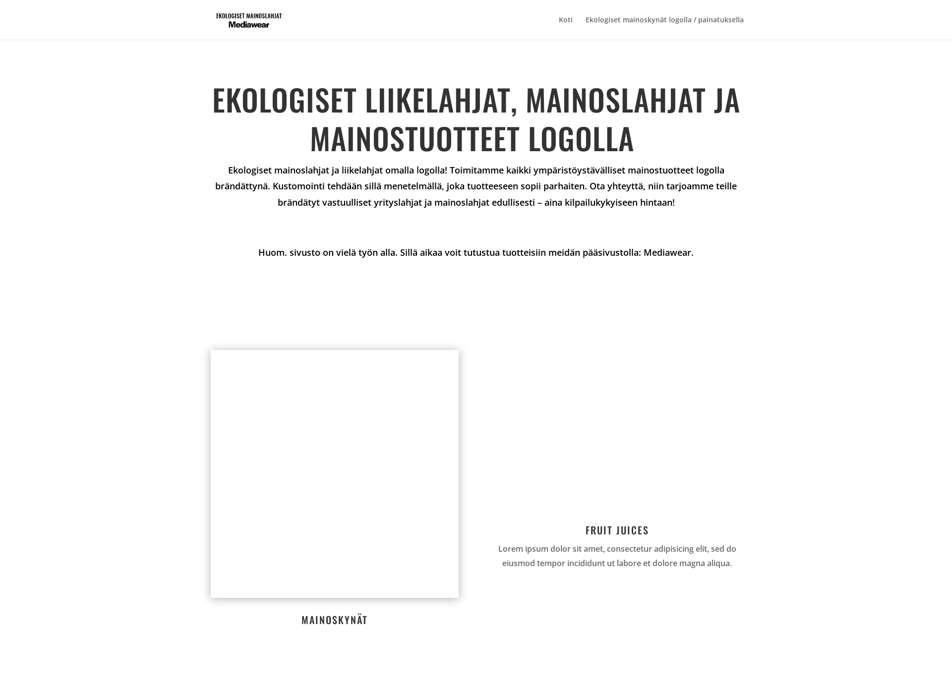 Screenshot for ekologisetmainoslahjat.fi