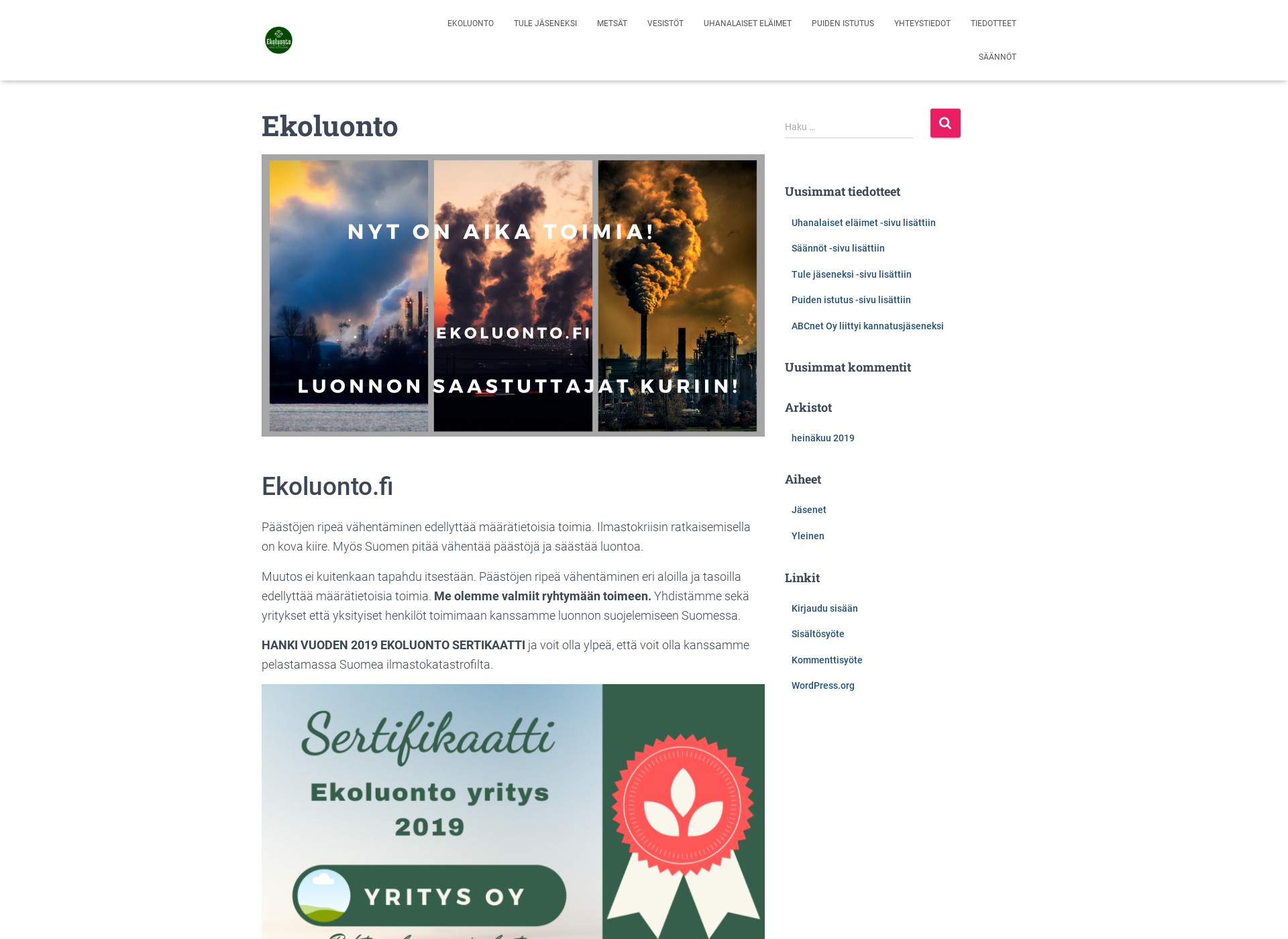 Screenshot for ekoluonto.fi