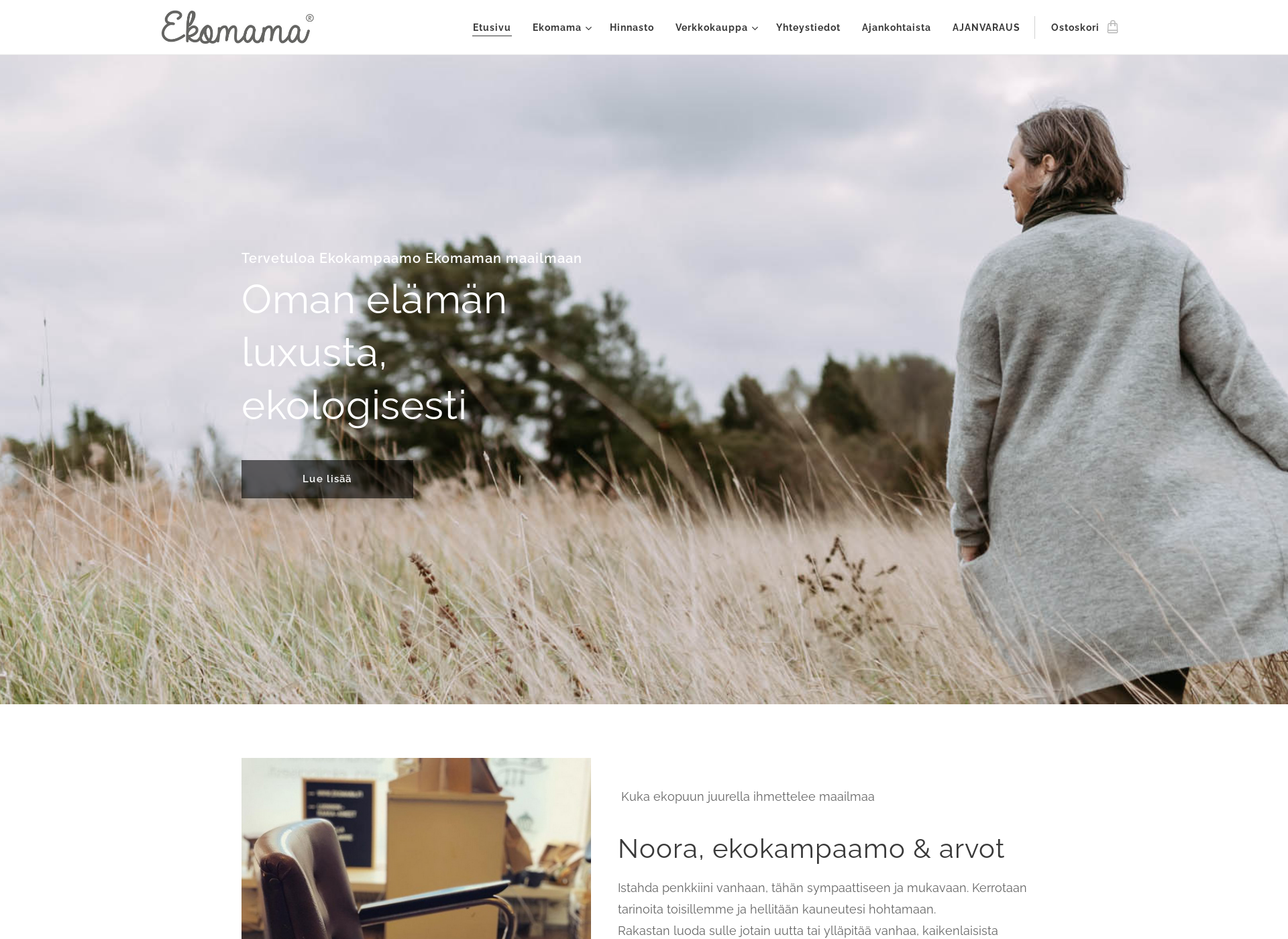 Skärmdump för ekomama.fi