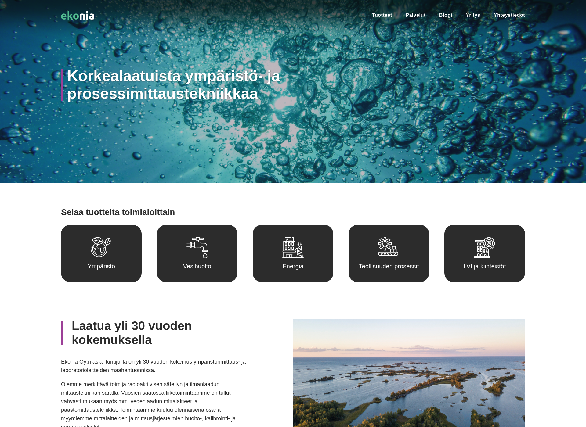 Skärmdump för ekonia.fi