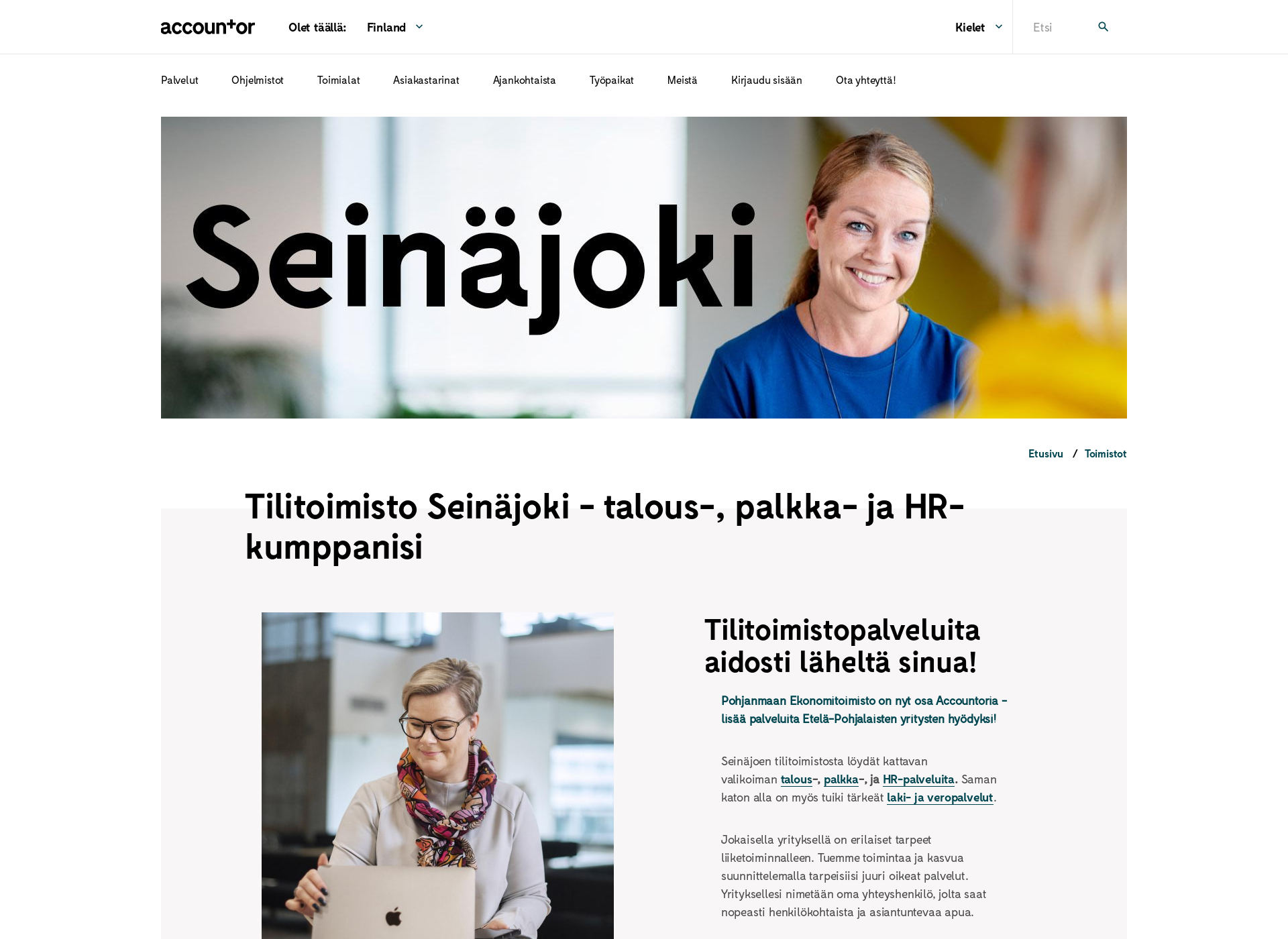 Skärmdump för ekonomitoimisto.fi
