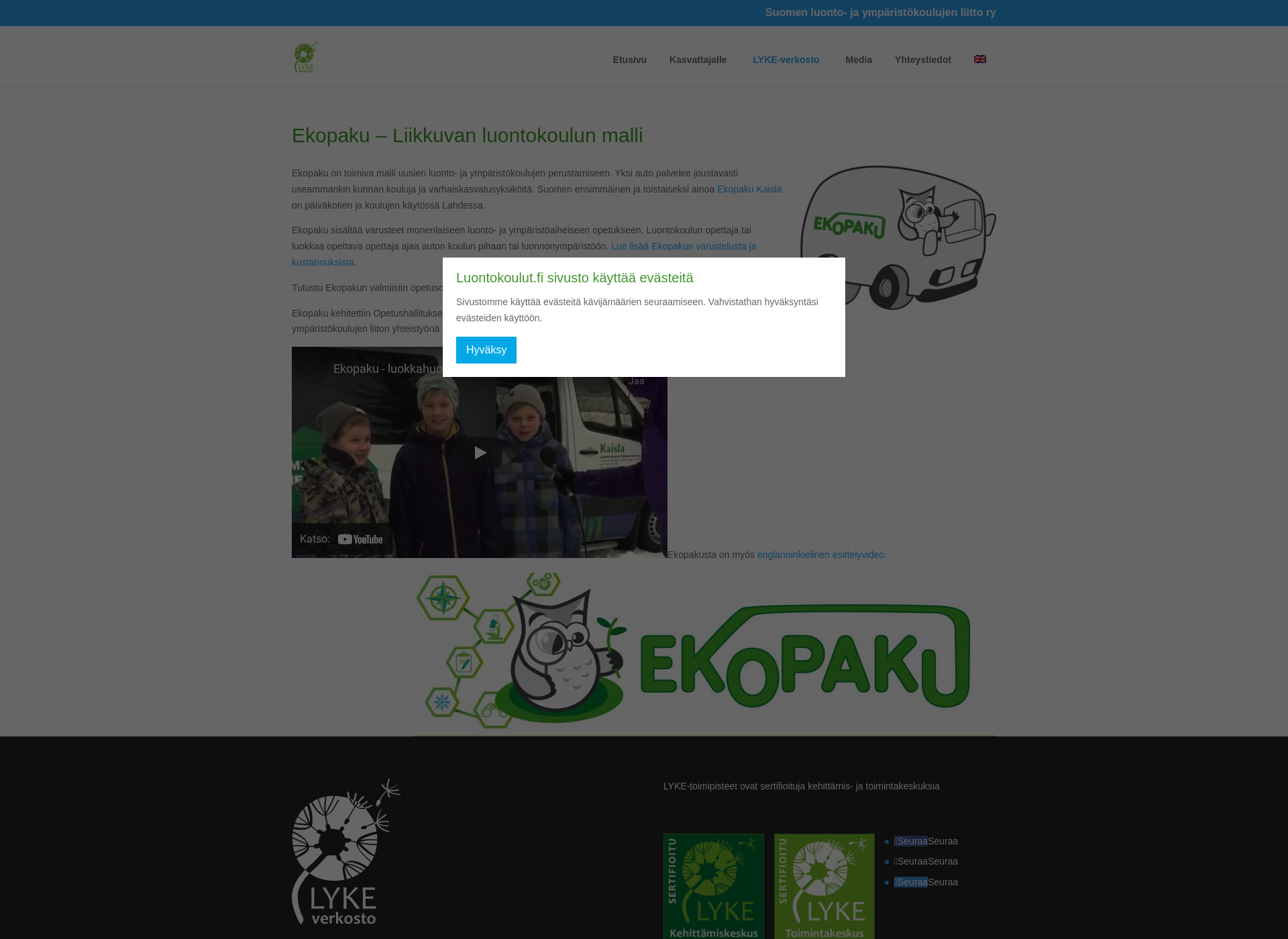 Skärmdump för ekopaku.fi