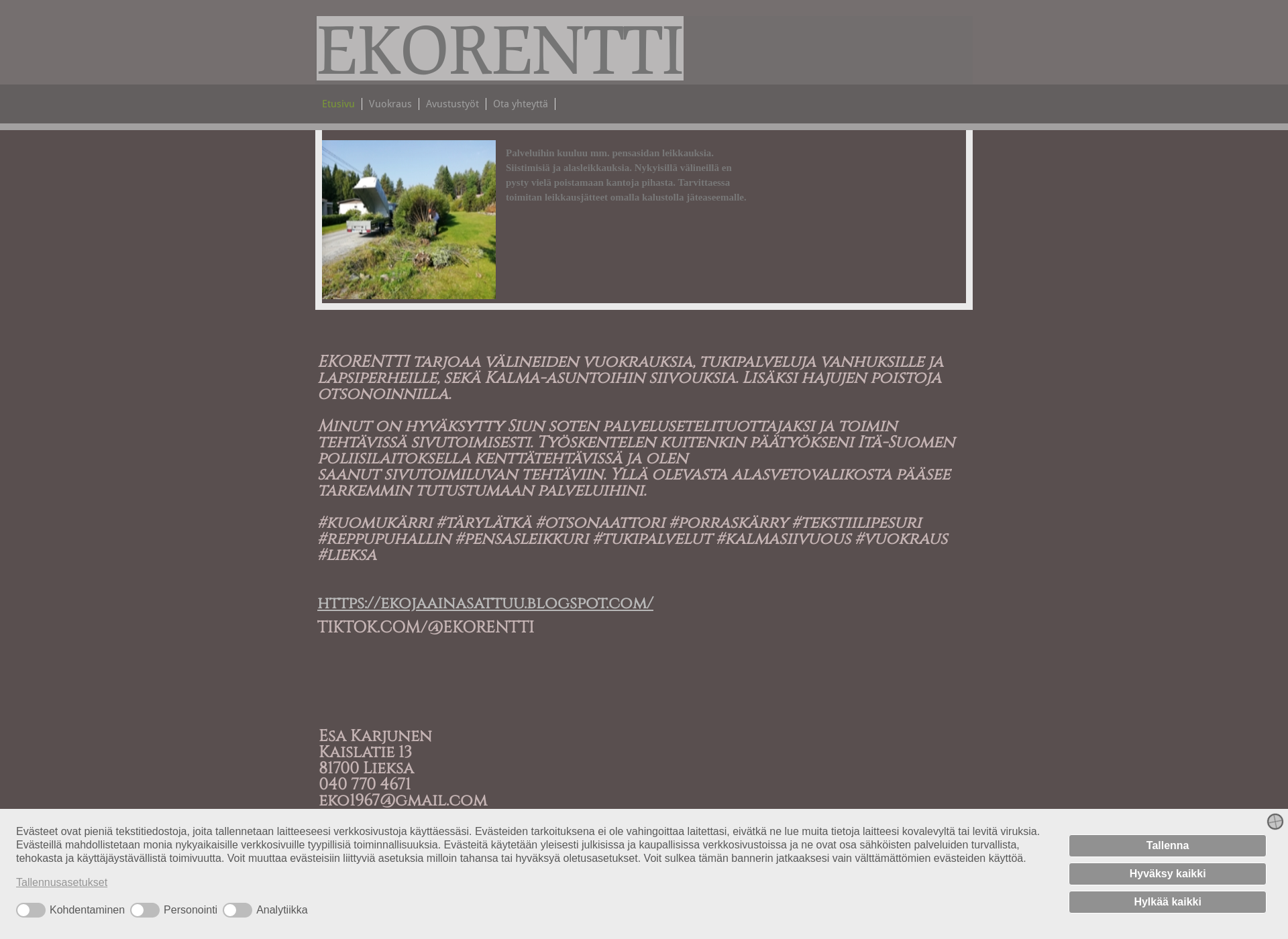 Screenshot for ekorentti.fi
