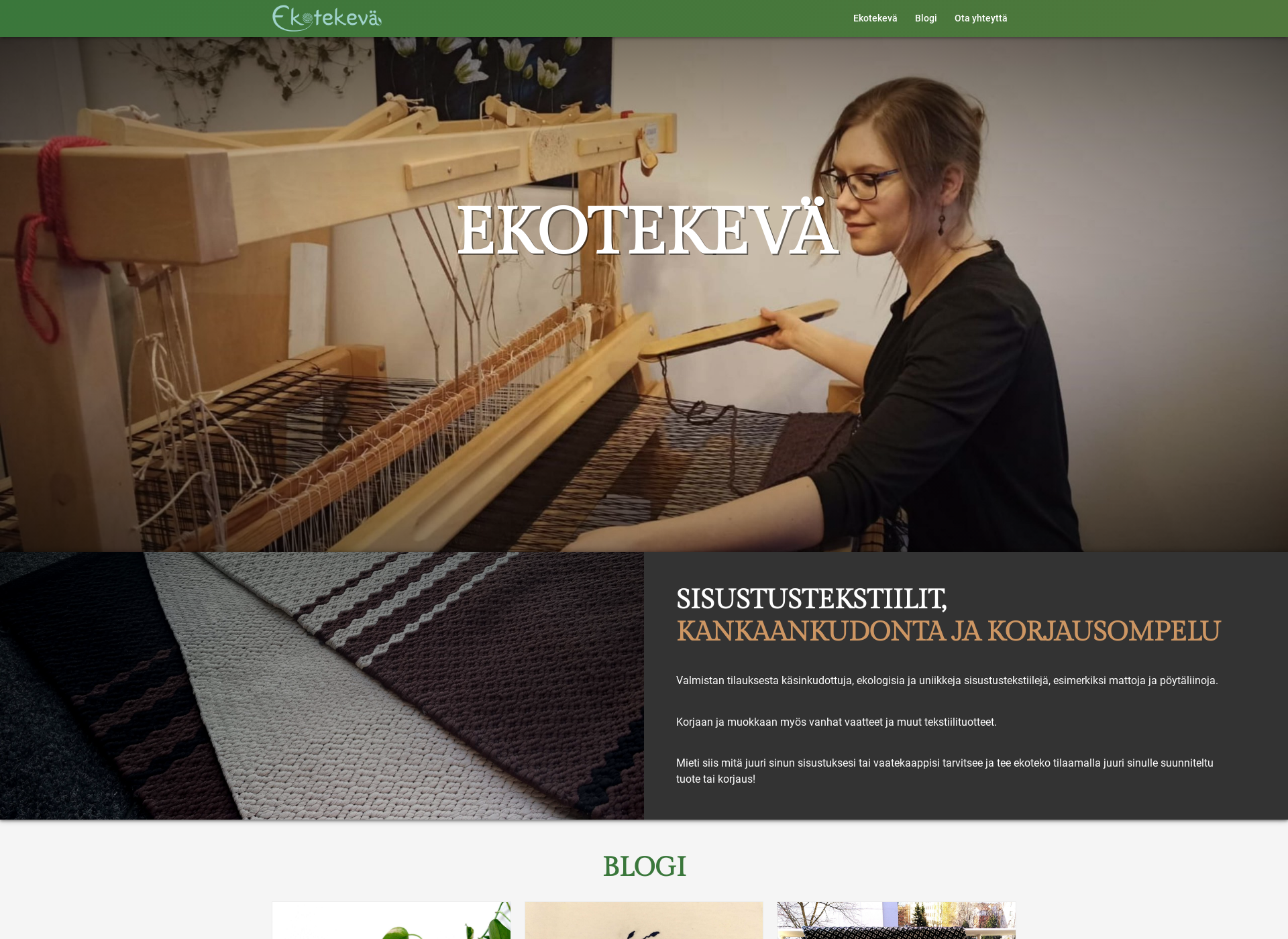 Screenshot for ekotekevä.fi