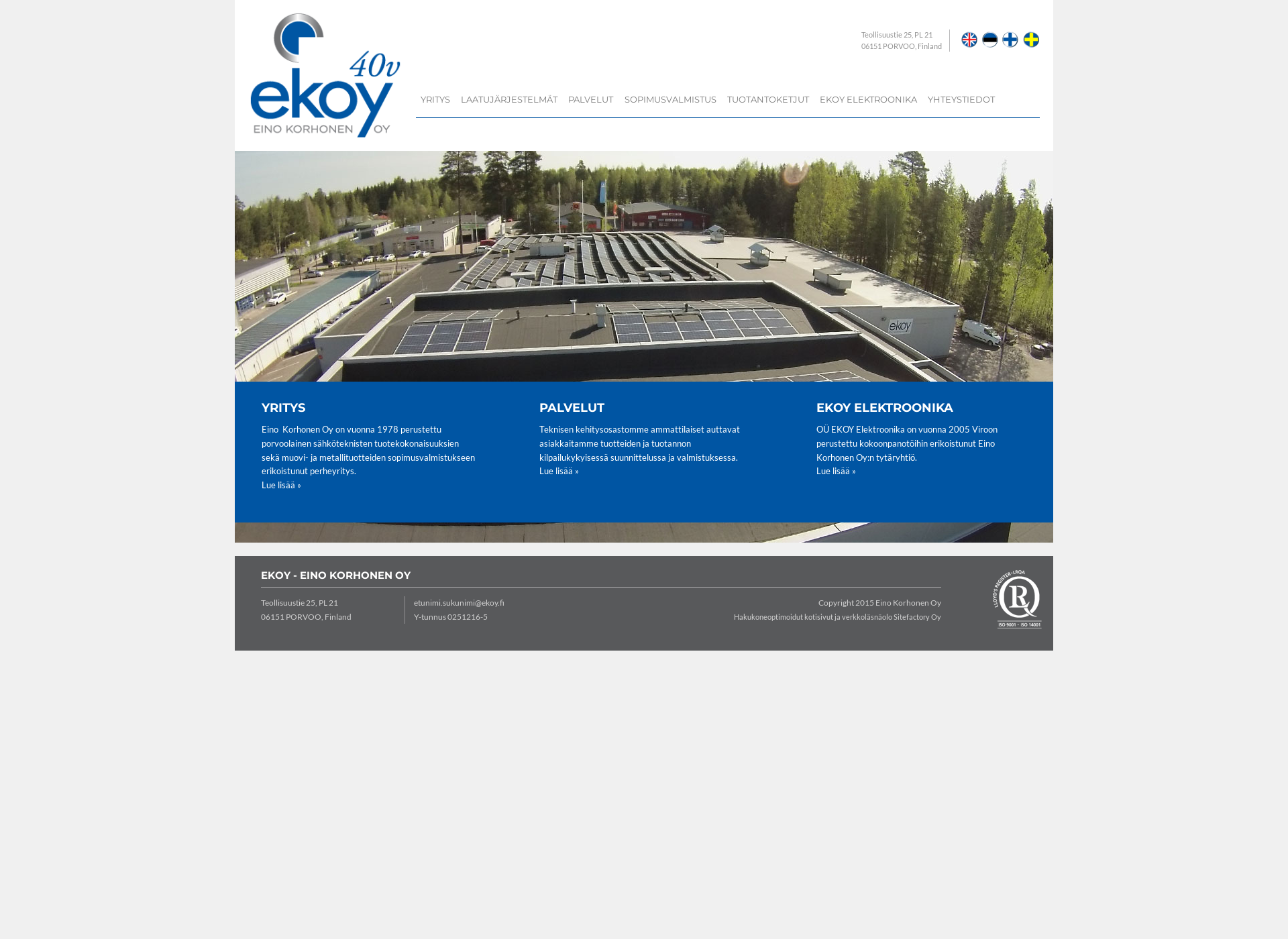 Skärmdump för ekoy.fi