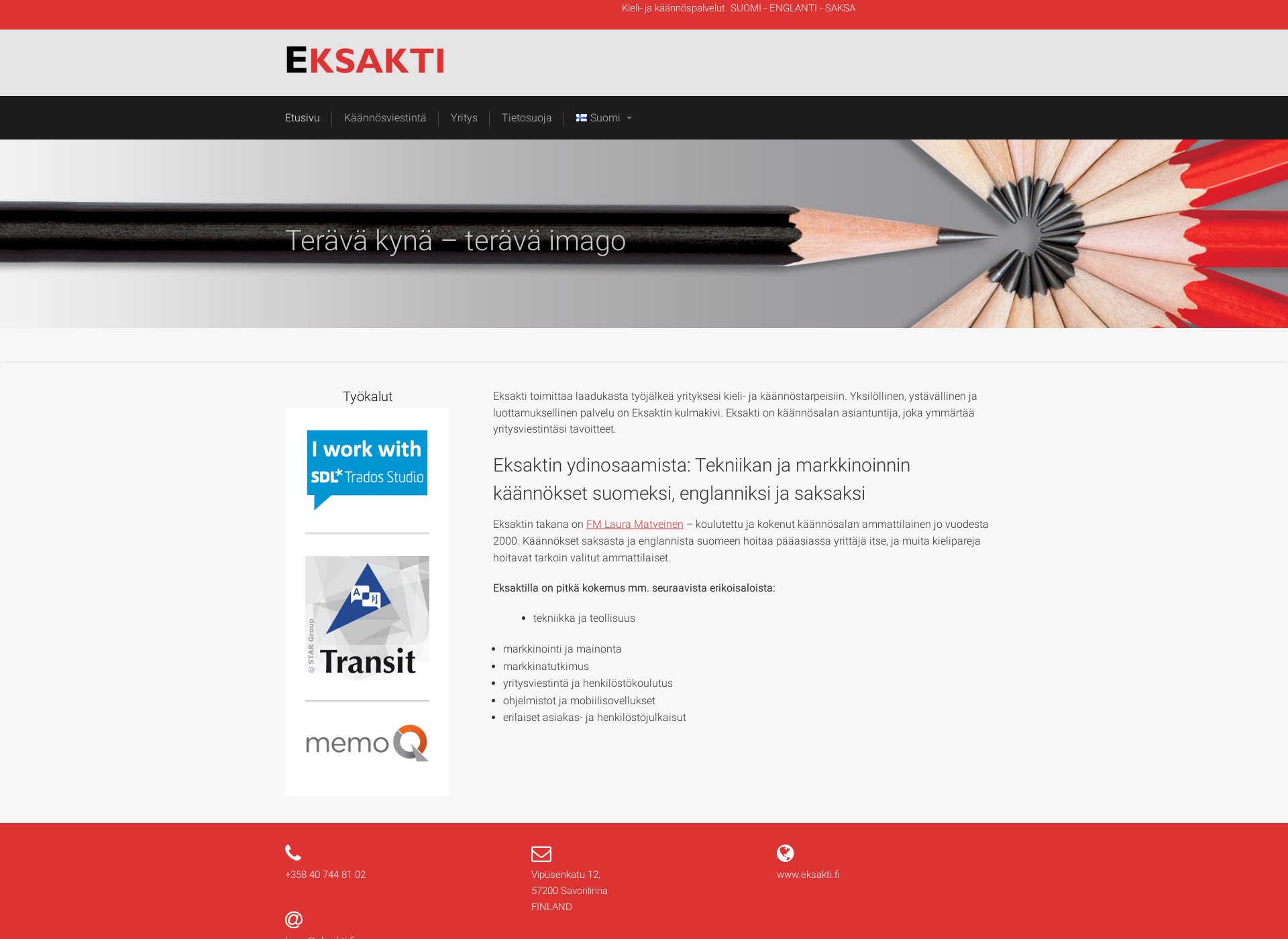 Screenshot for eksakti.fi