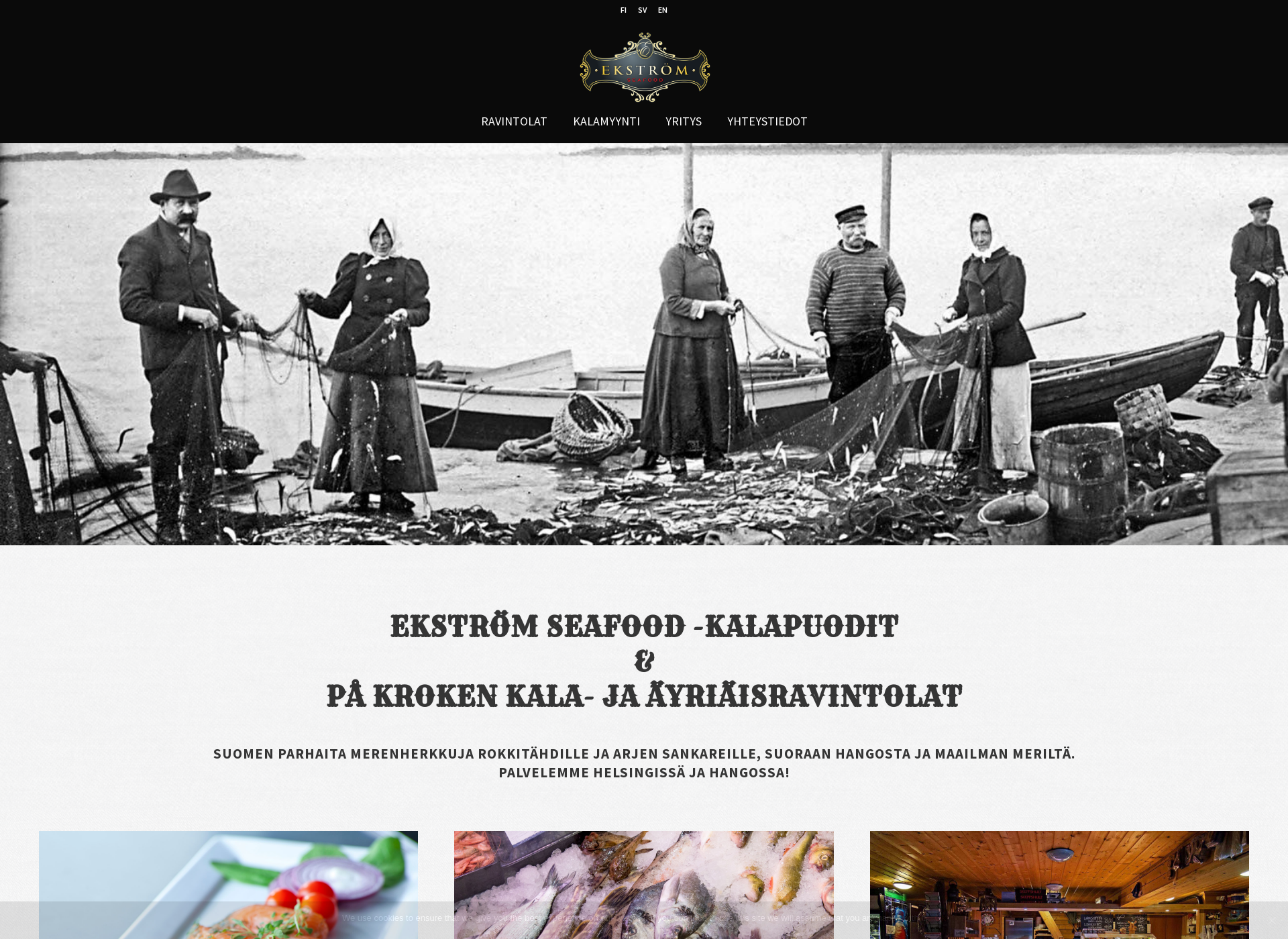 Skärmdump för ekströmseafood.fi