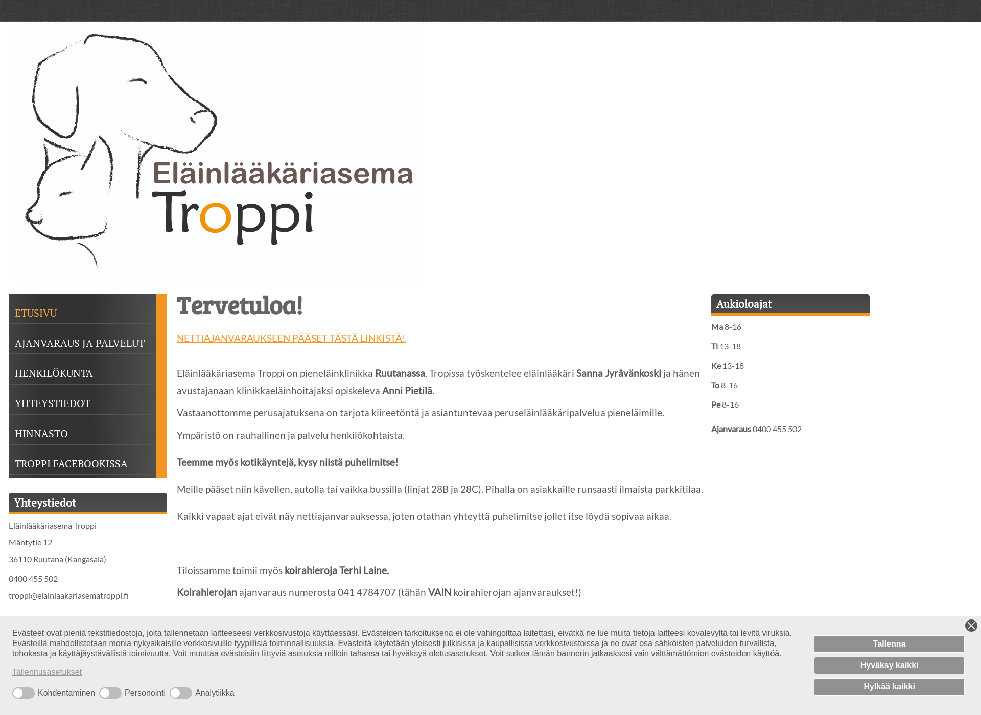 Skärmdump för elainlaakariasematroppi.fi