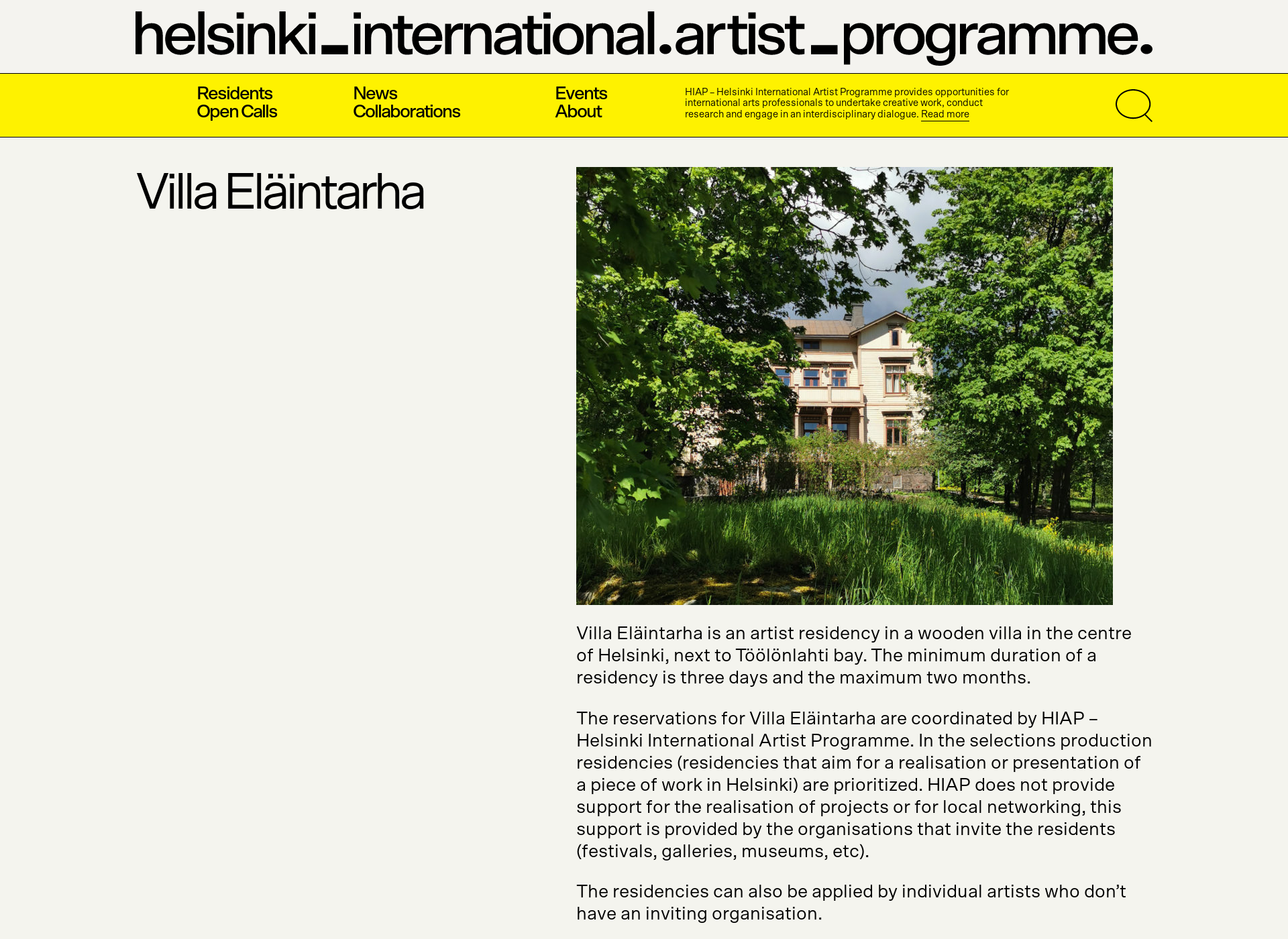 Screenshot for elaintarhanhuvila.fi