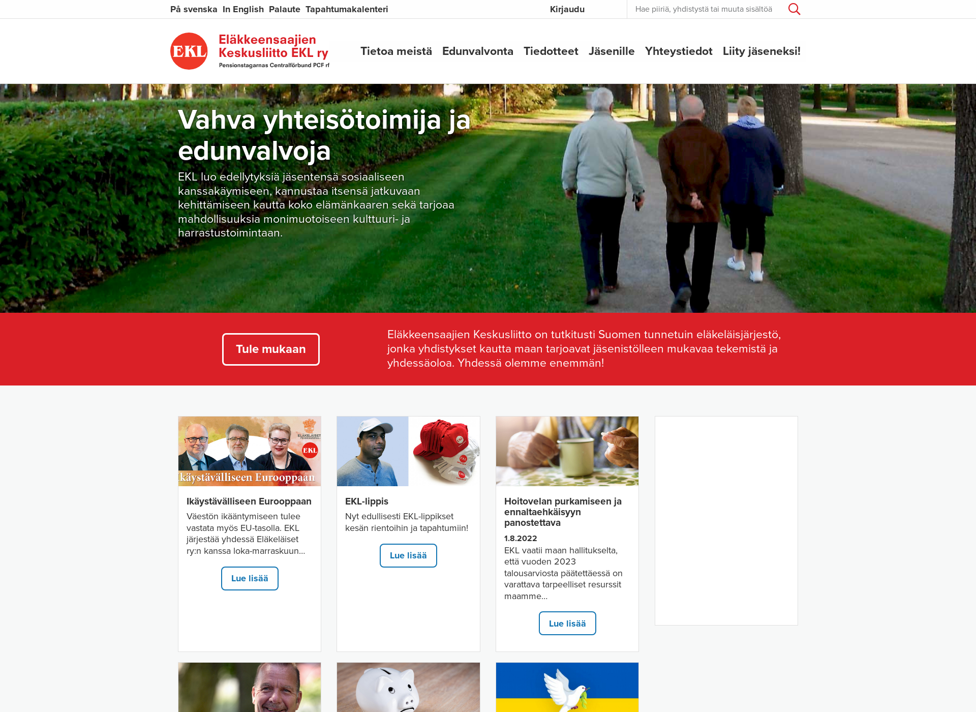 Screenshot for elakkeensaajat.fi