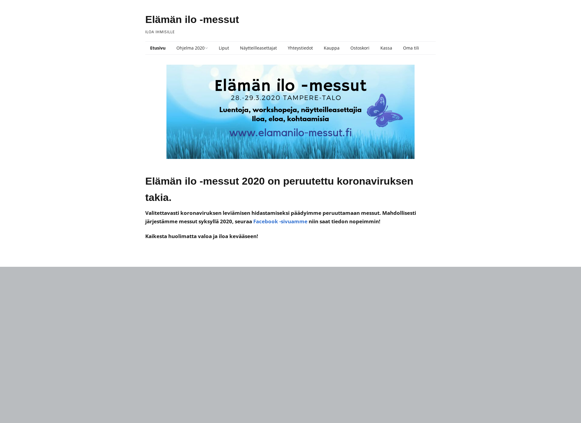 Skärmdump för elamanilo-messut.fi
