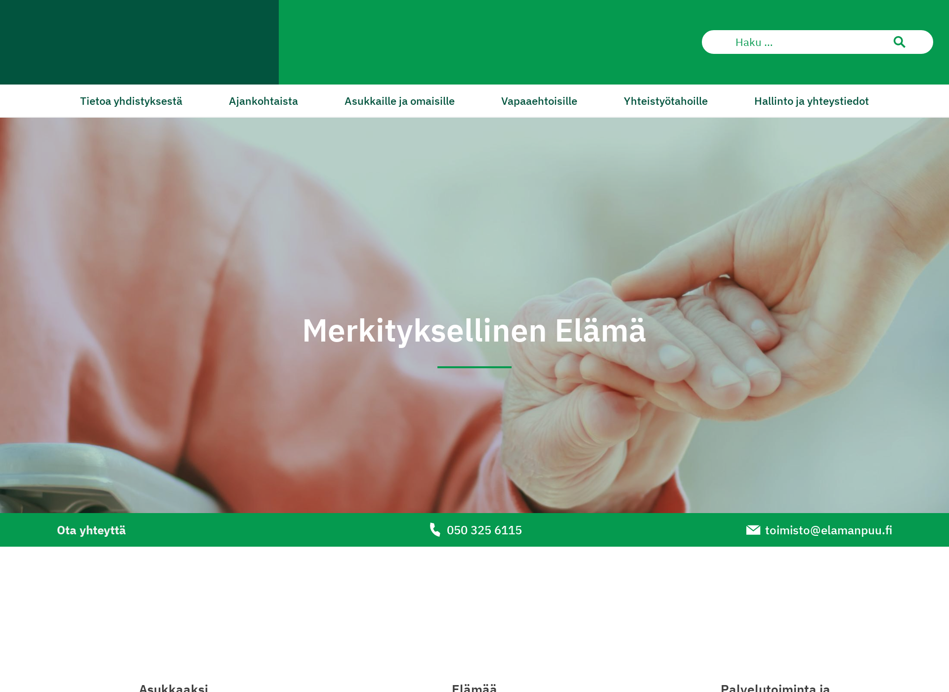 Screenshot for elamanpuuyhdistys.fi