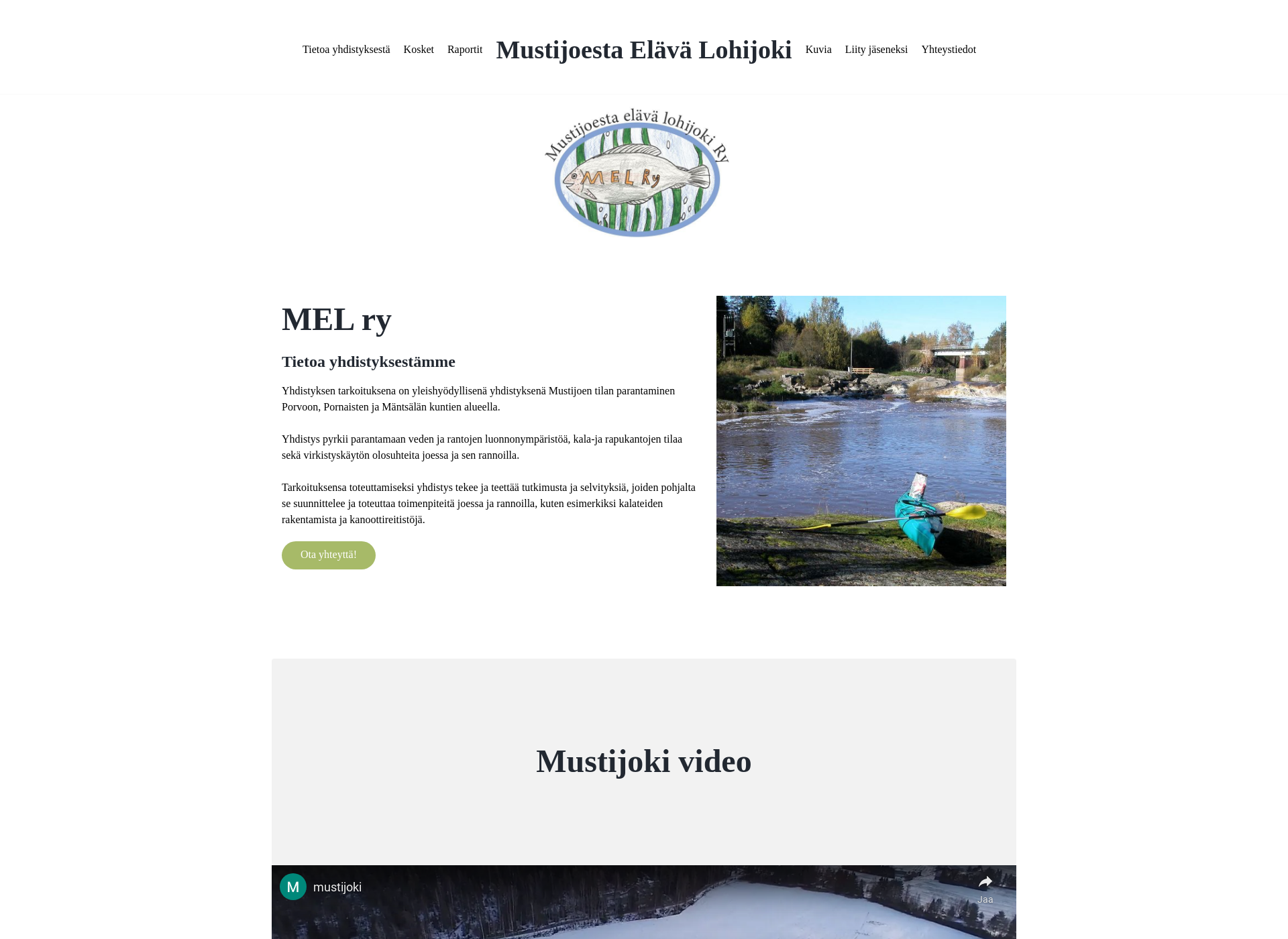 Skärmdump för elavamustijoki.fi