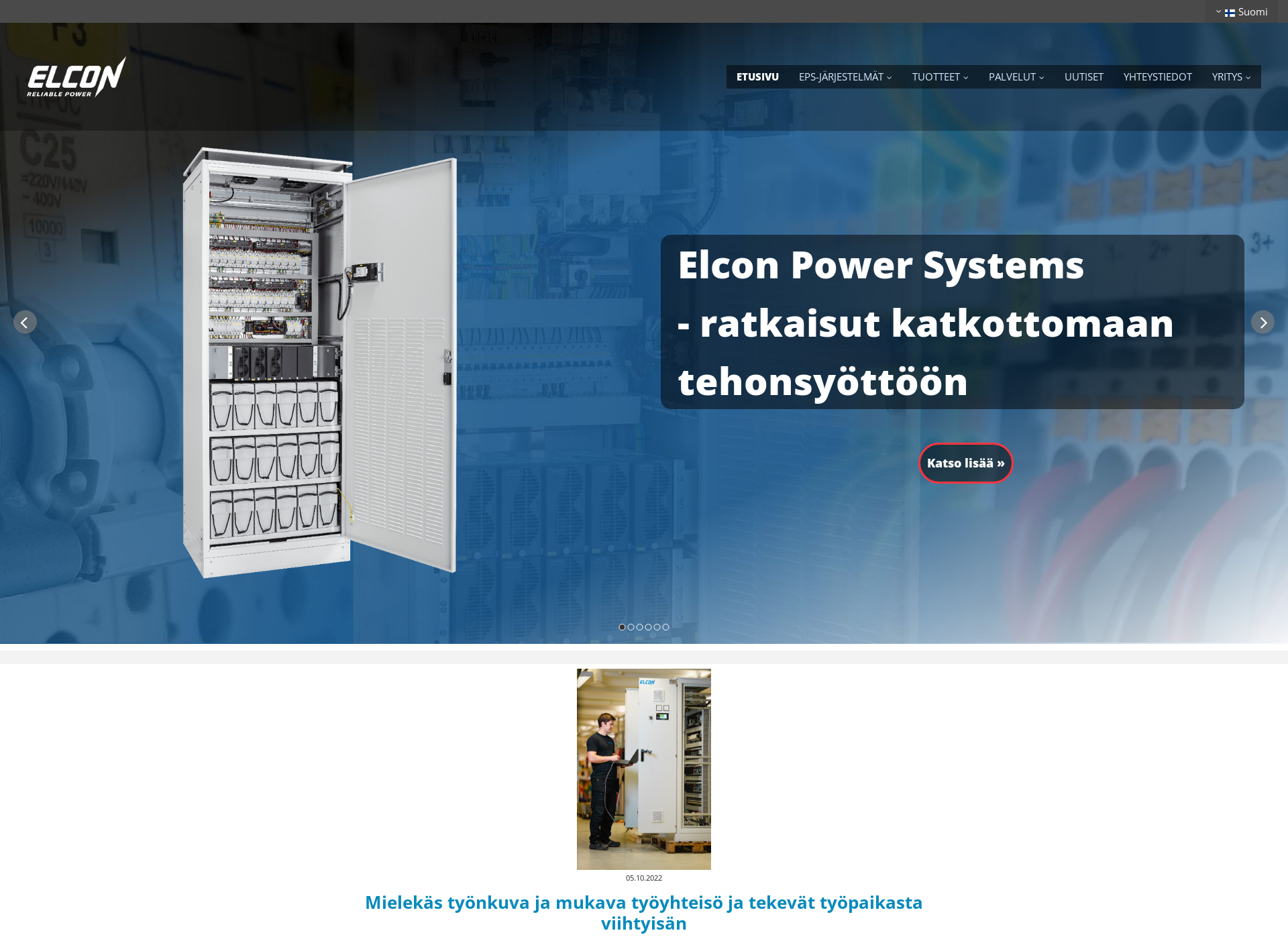 Skärmdump för elcon.fi