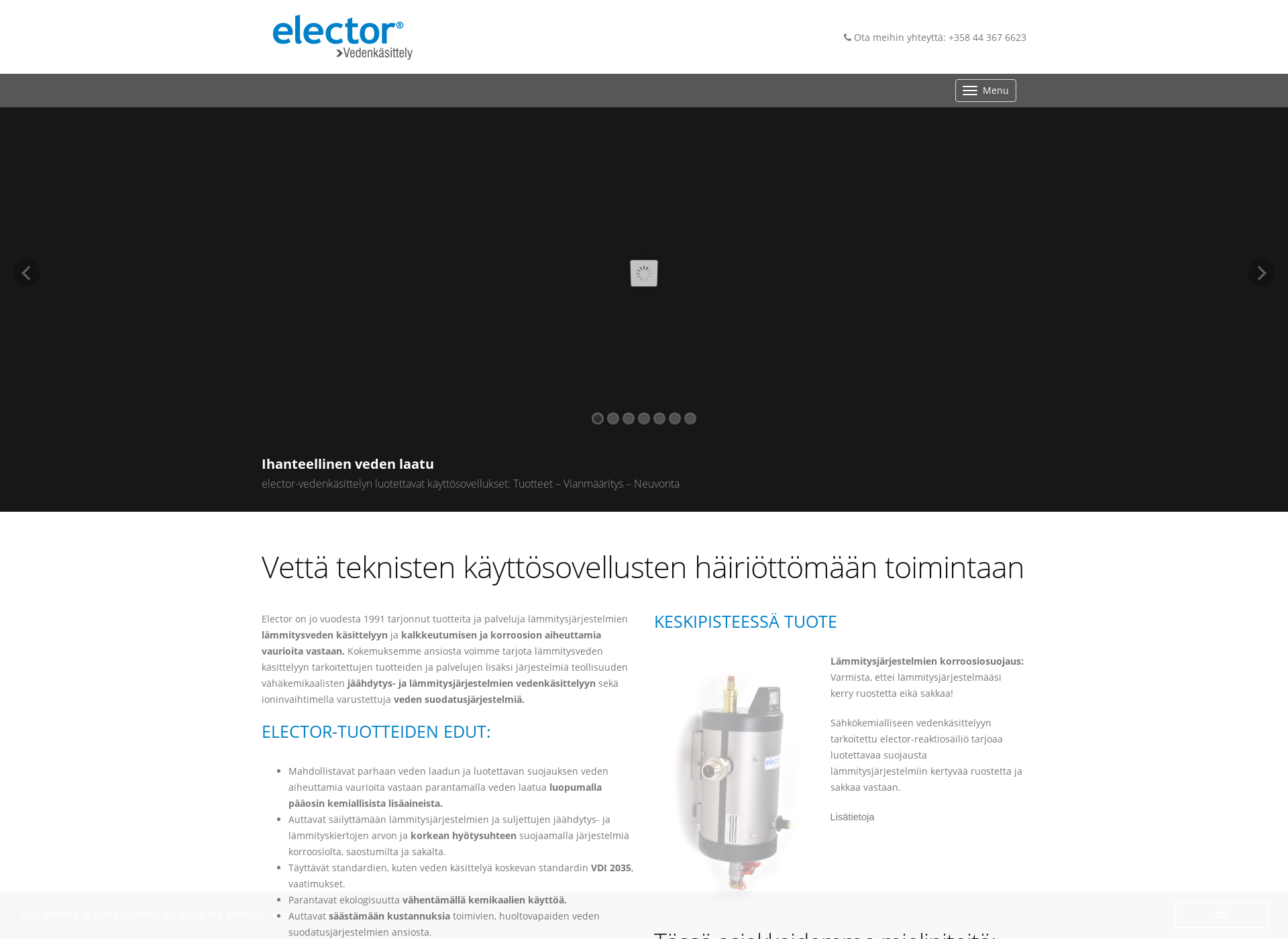 Skärmdump för elector-korroosiosuoja.fi
