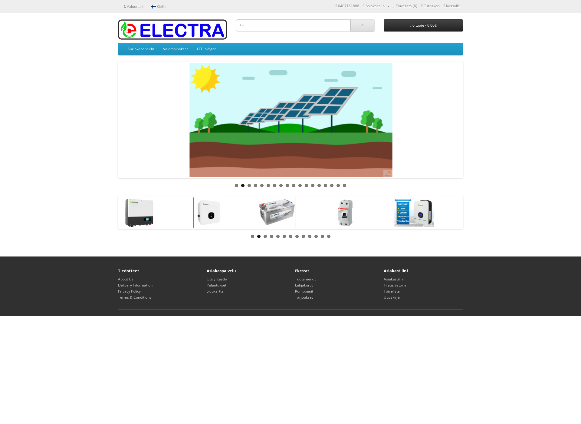 Skärmdump för electra-tech.fi
