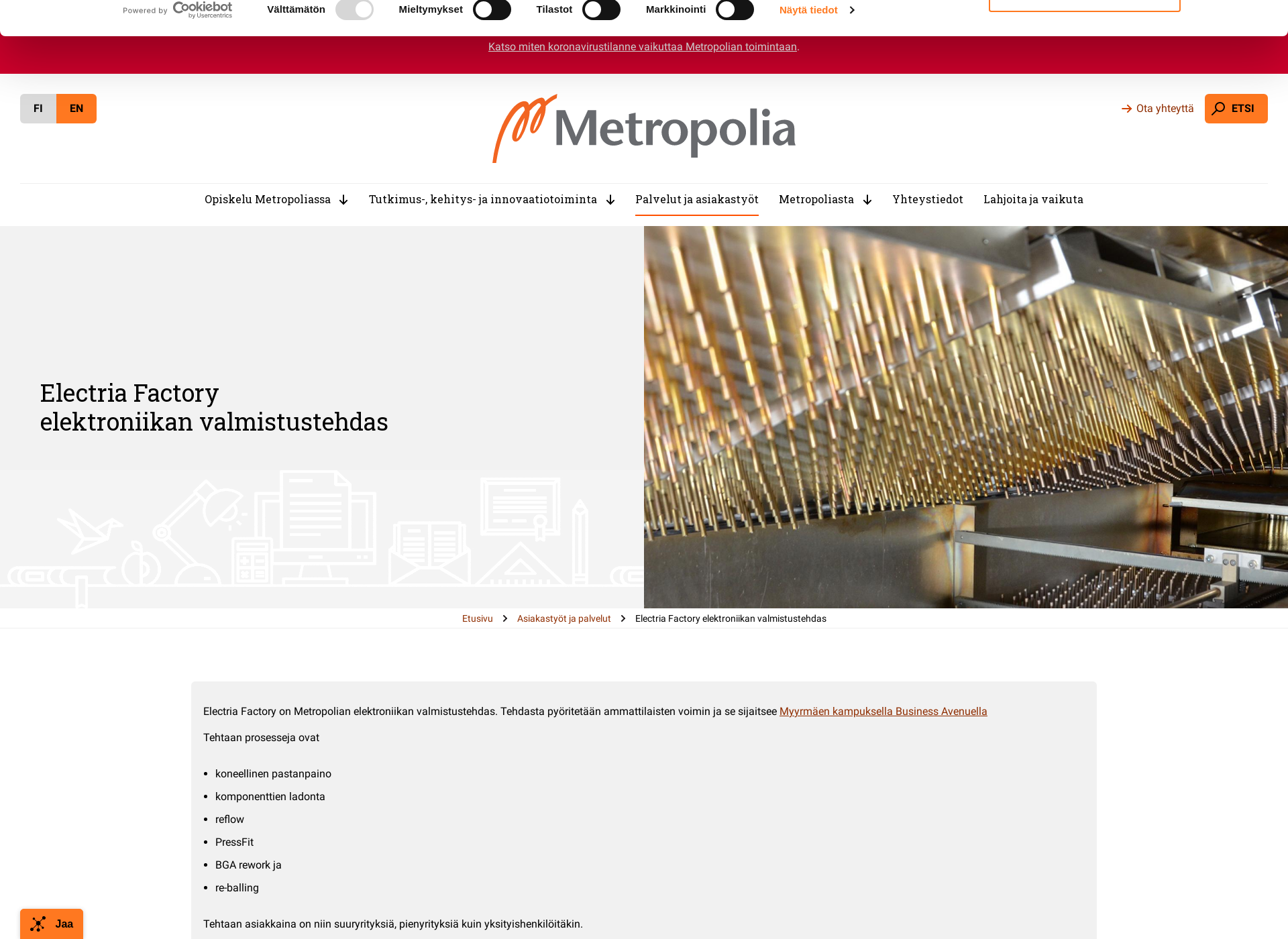 Screenshot for electria.fi