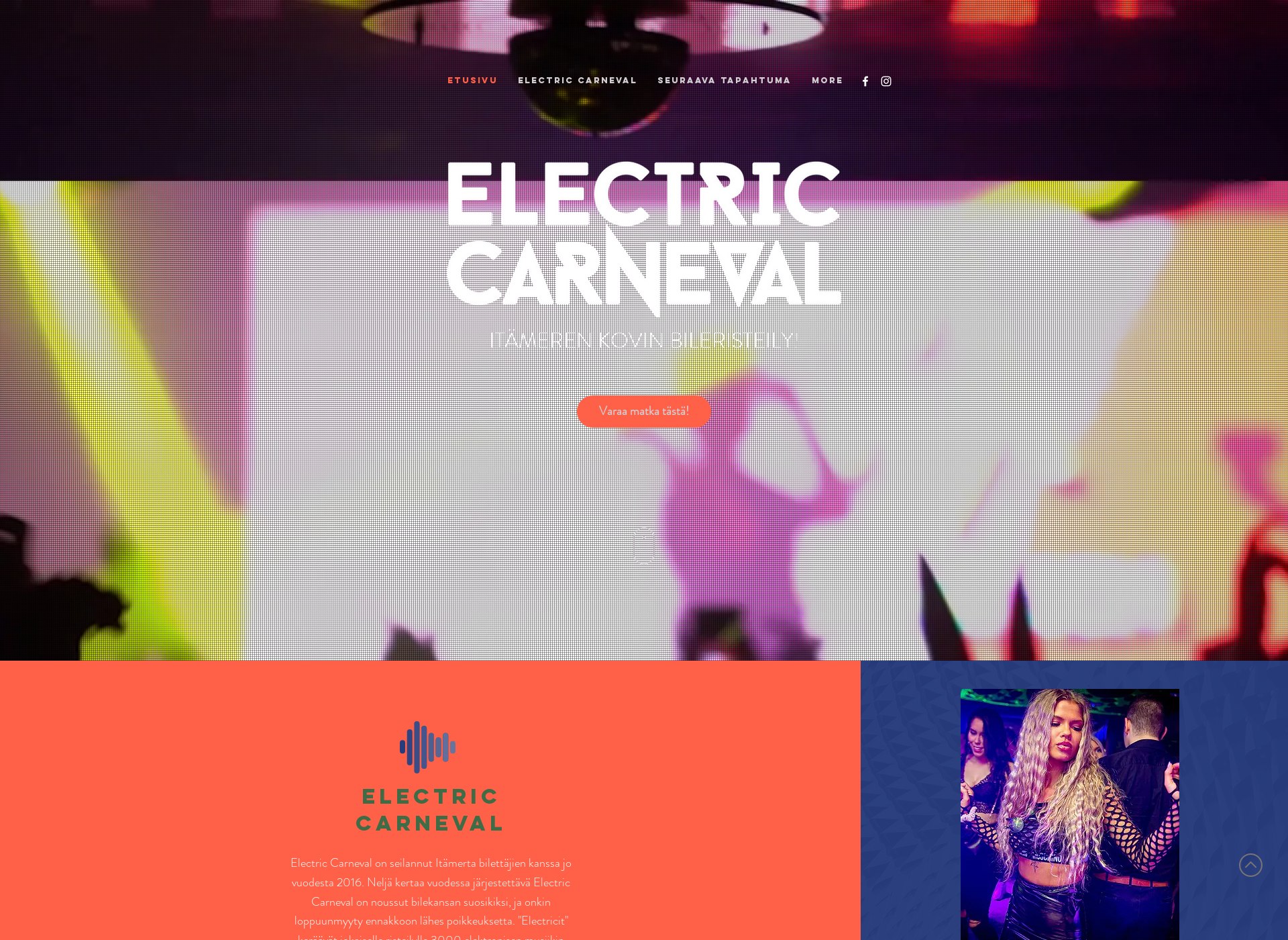 Skärmdump för electriccarneval.fi