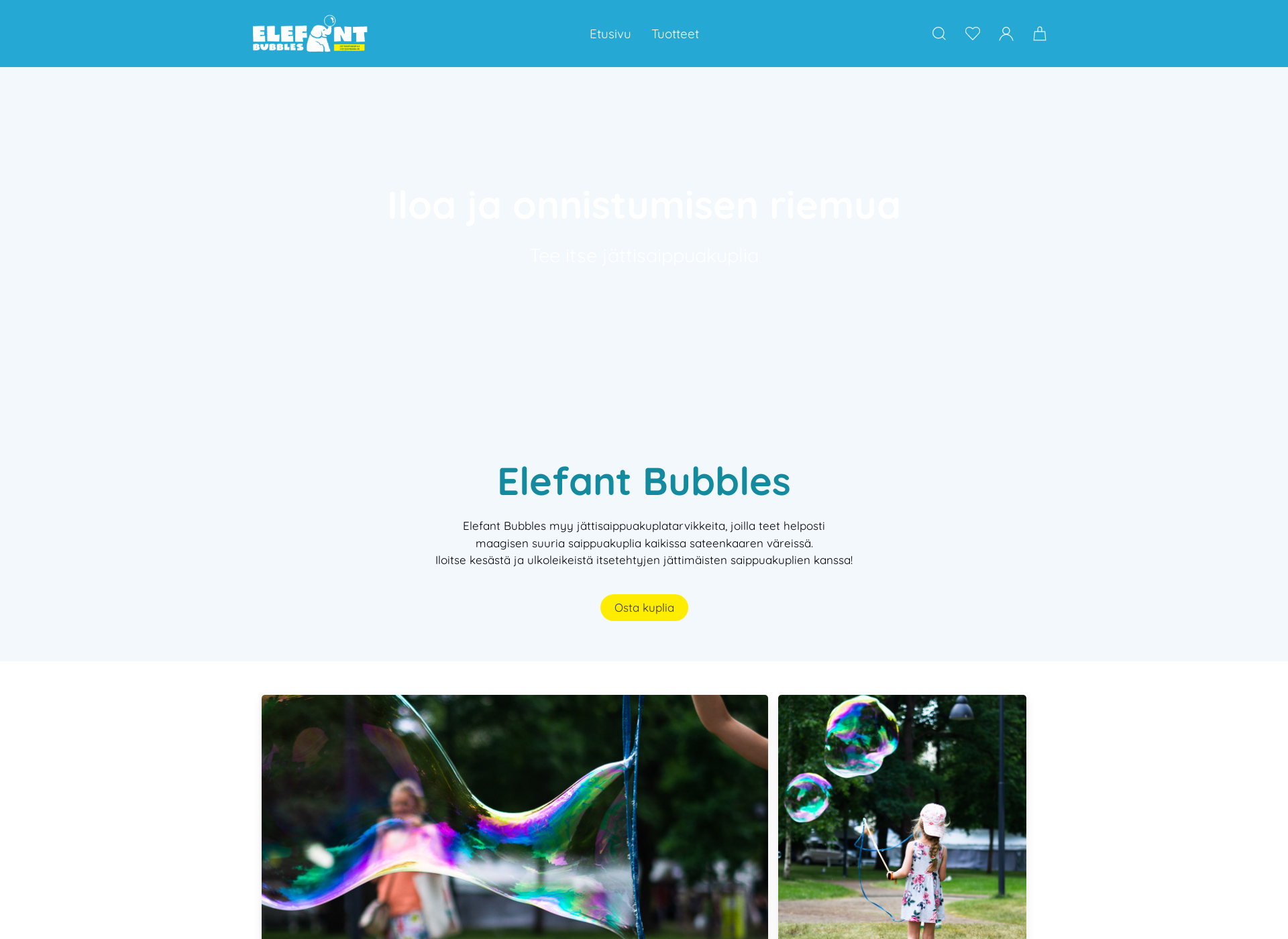 Näyttökuva elefantbubbles.fi