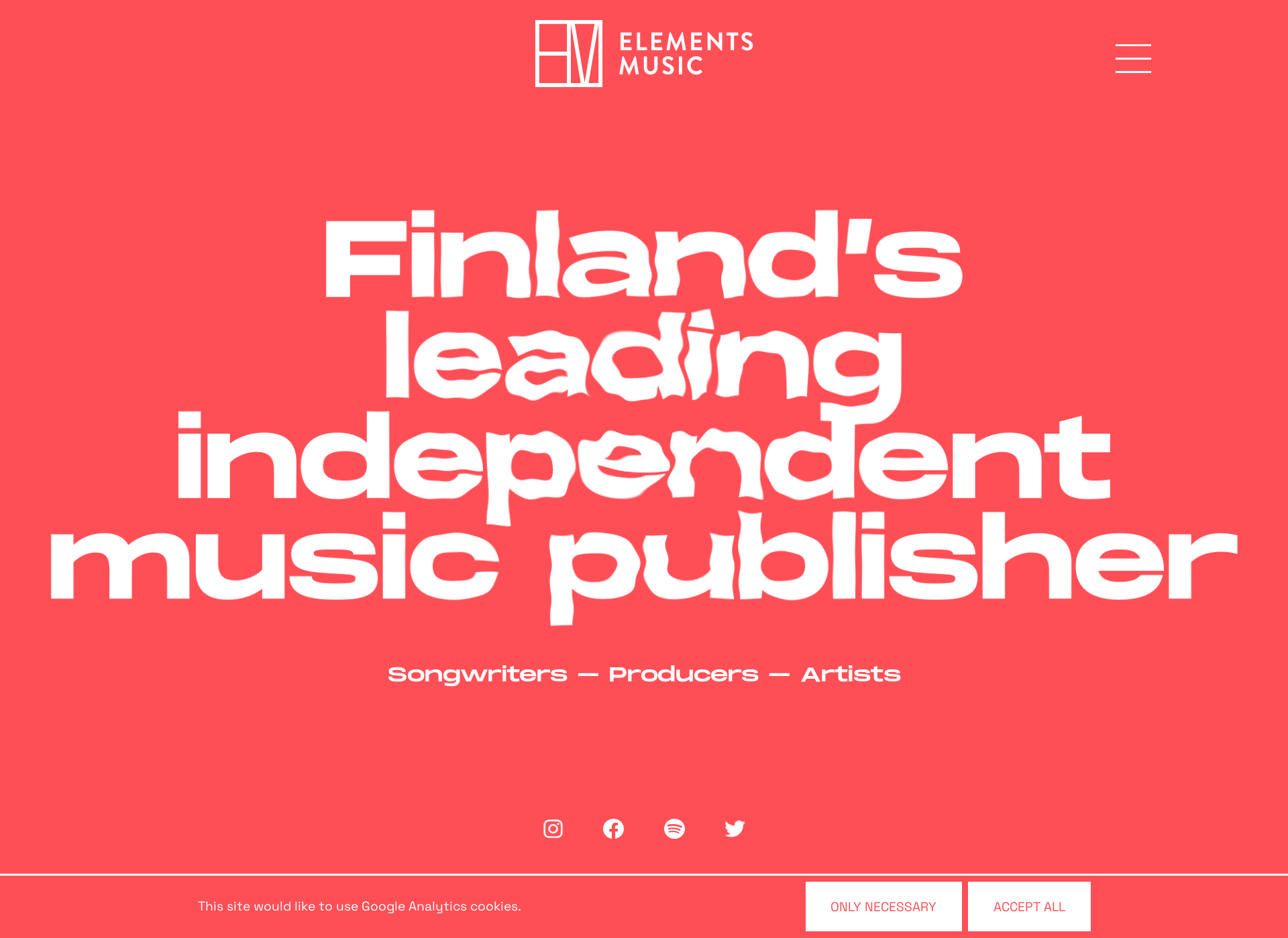Skärmdump för elementsmusic.fi