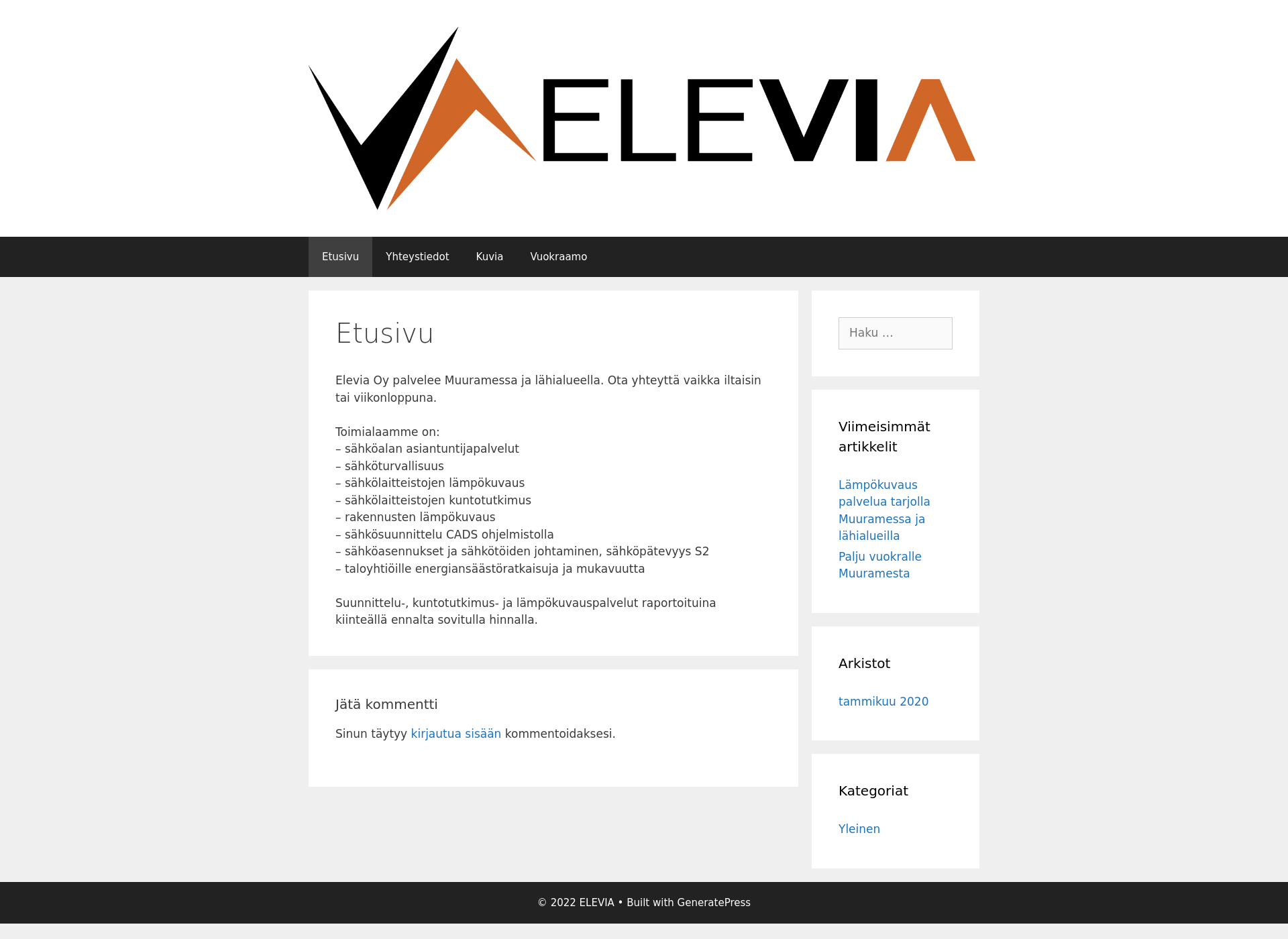 Screenshot for elevia.fi