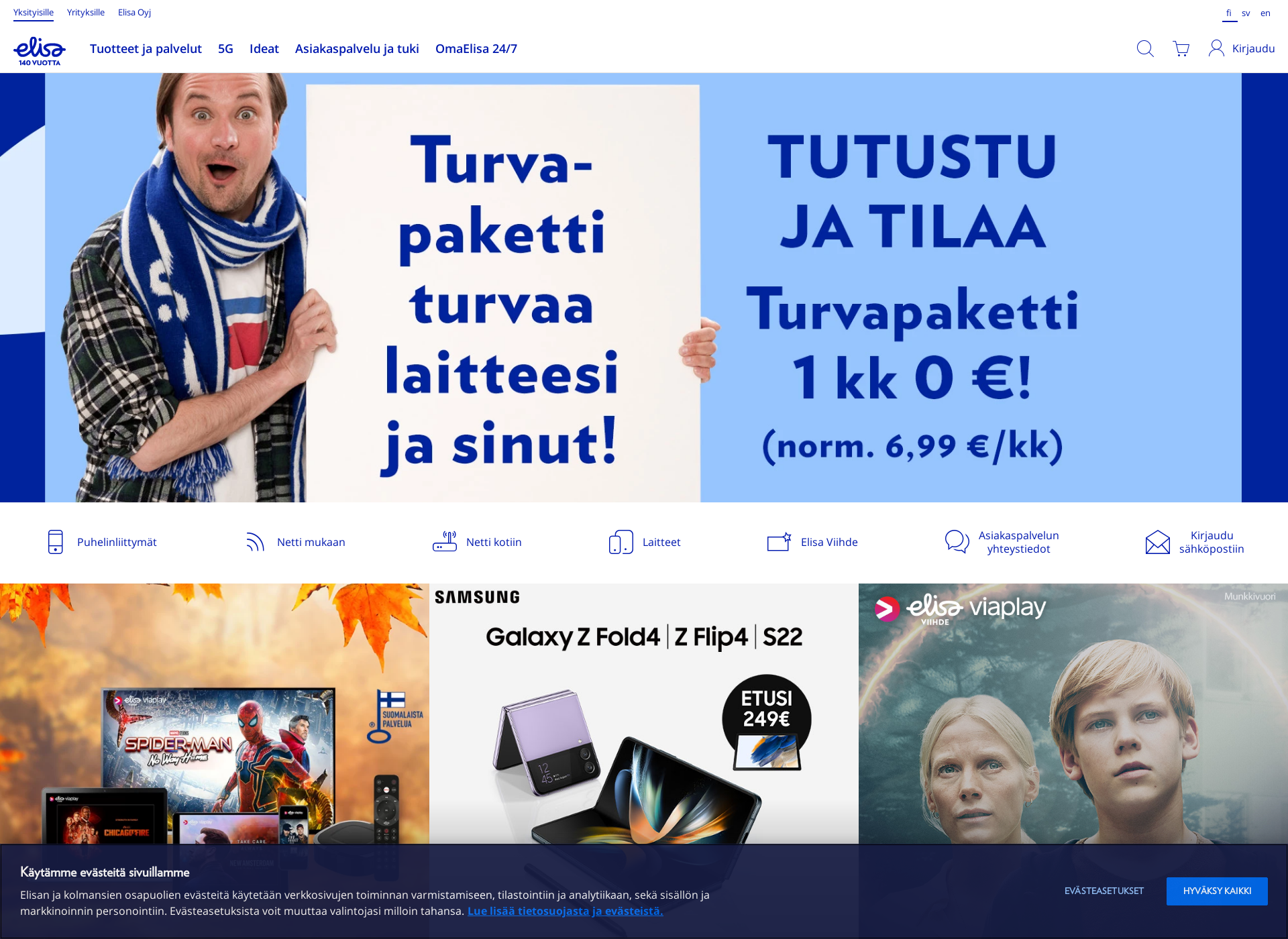 Screenshot for elisacom.fi