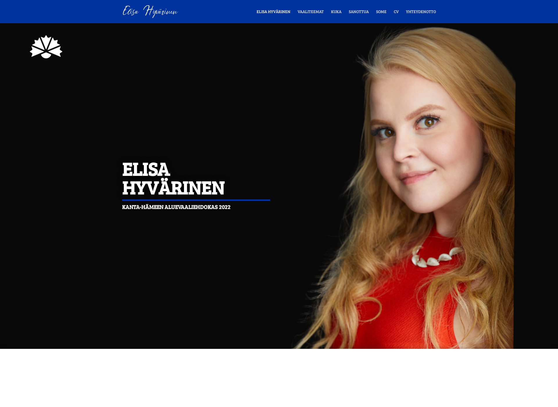 Skärmdump för elisahyvarinen.fi