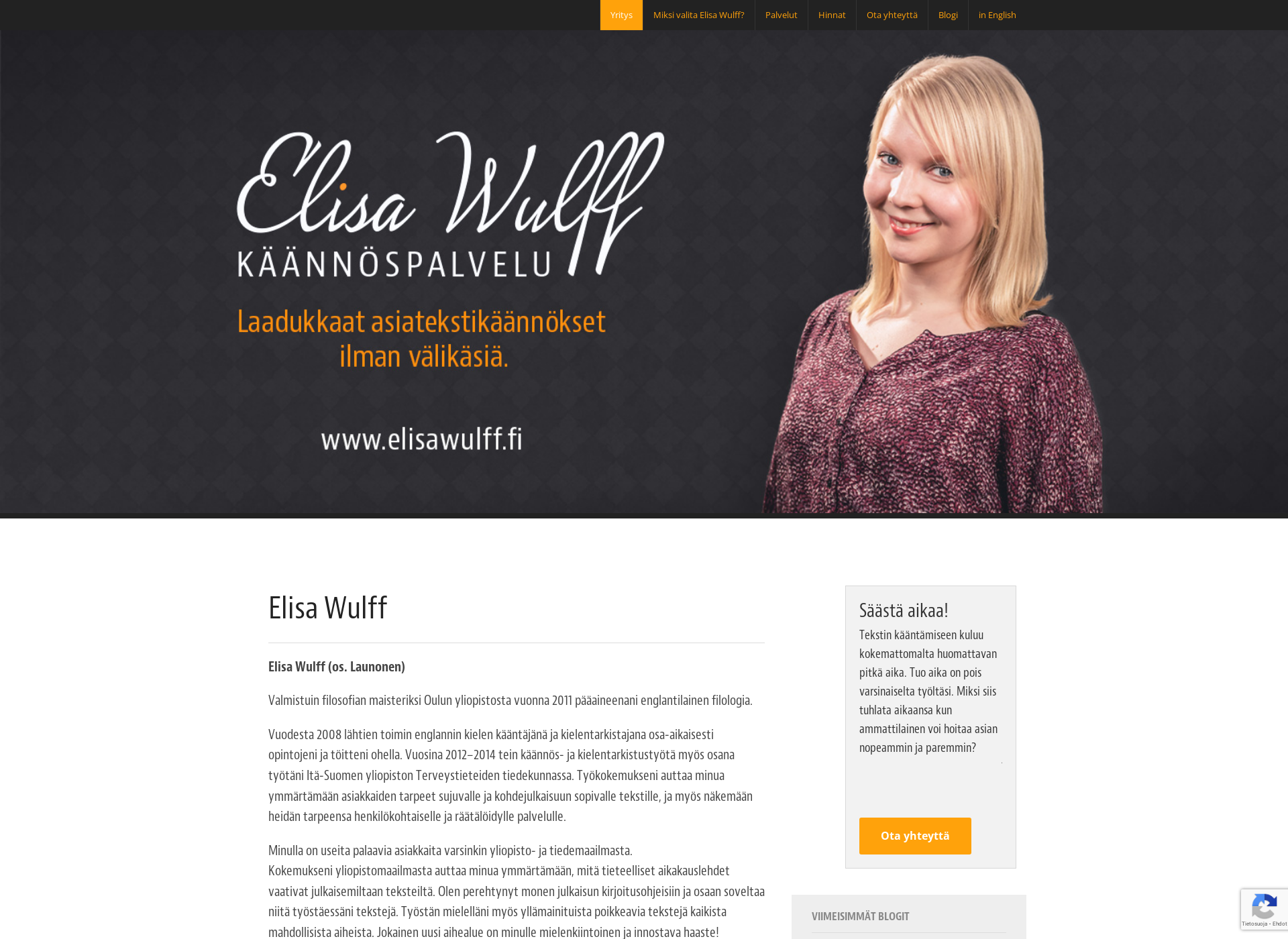 Screenshot for elisawulff.fi