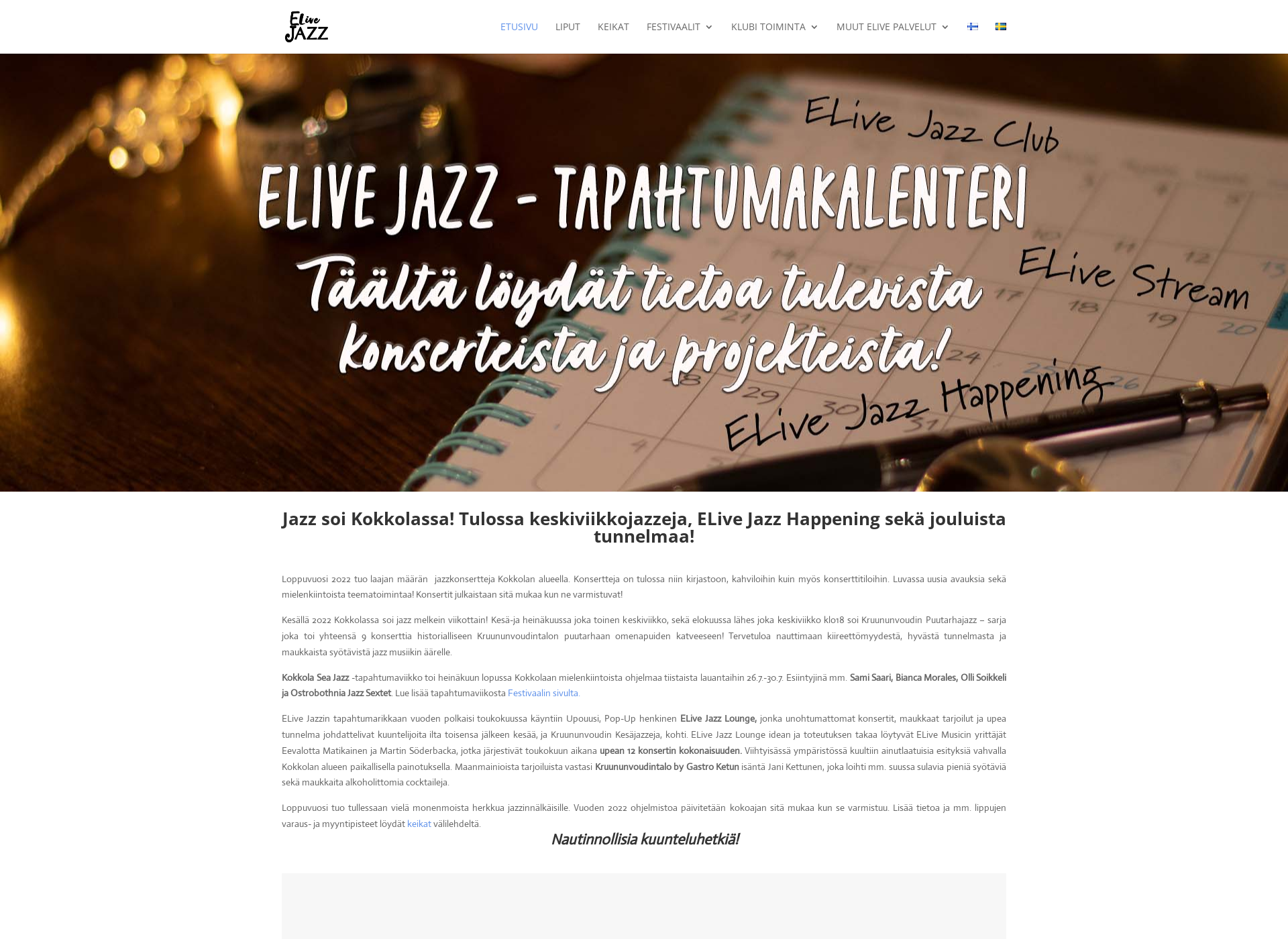 Skärmdump för elivejazz.fi