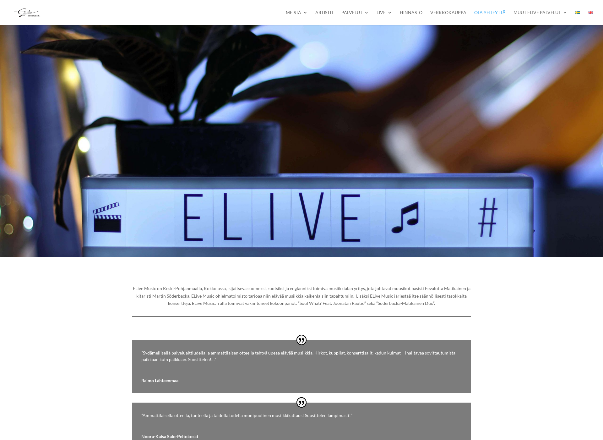 Skärmdump för elivemusic.fi