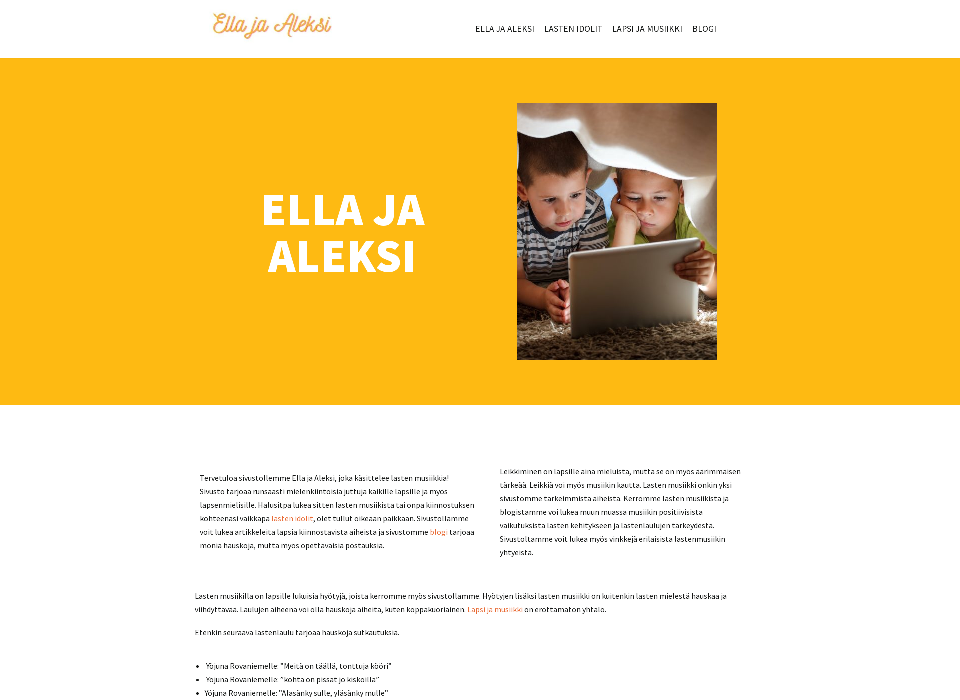 Screenshot for ellajaaleksi.fi