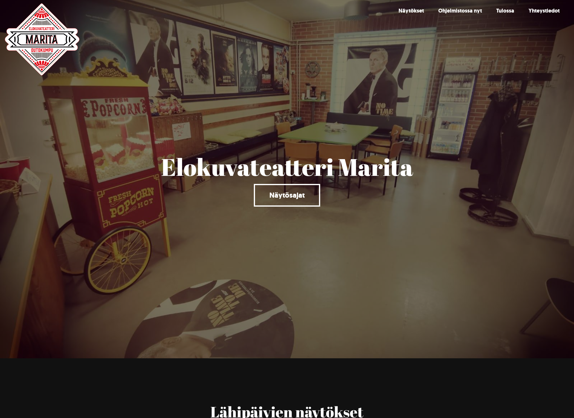Skärmdump för elokuvateatterimarita.fi