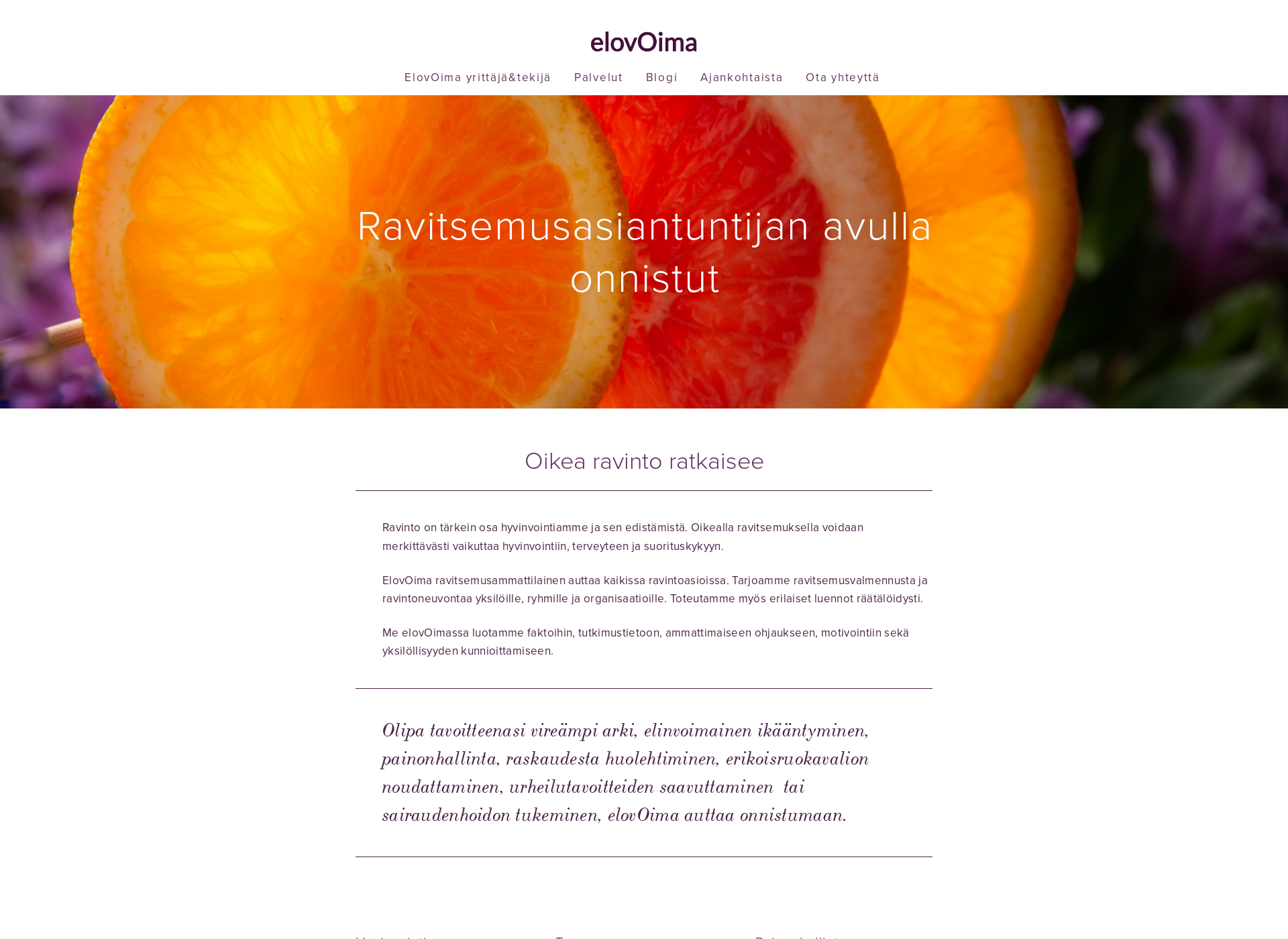 Skärmdump för elovoima.fi