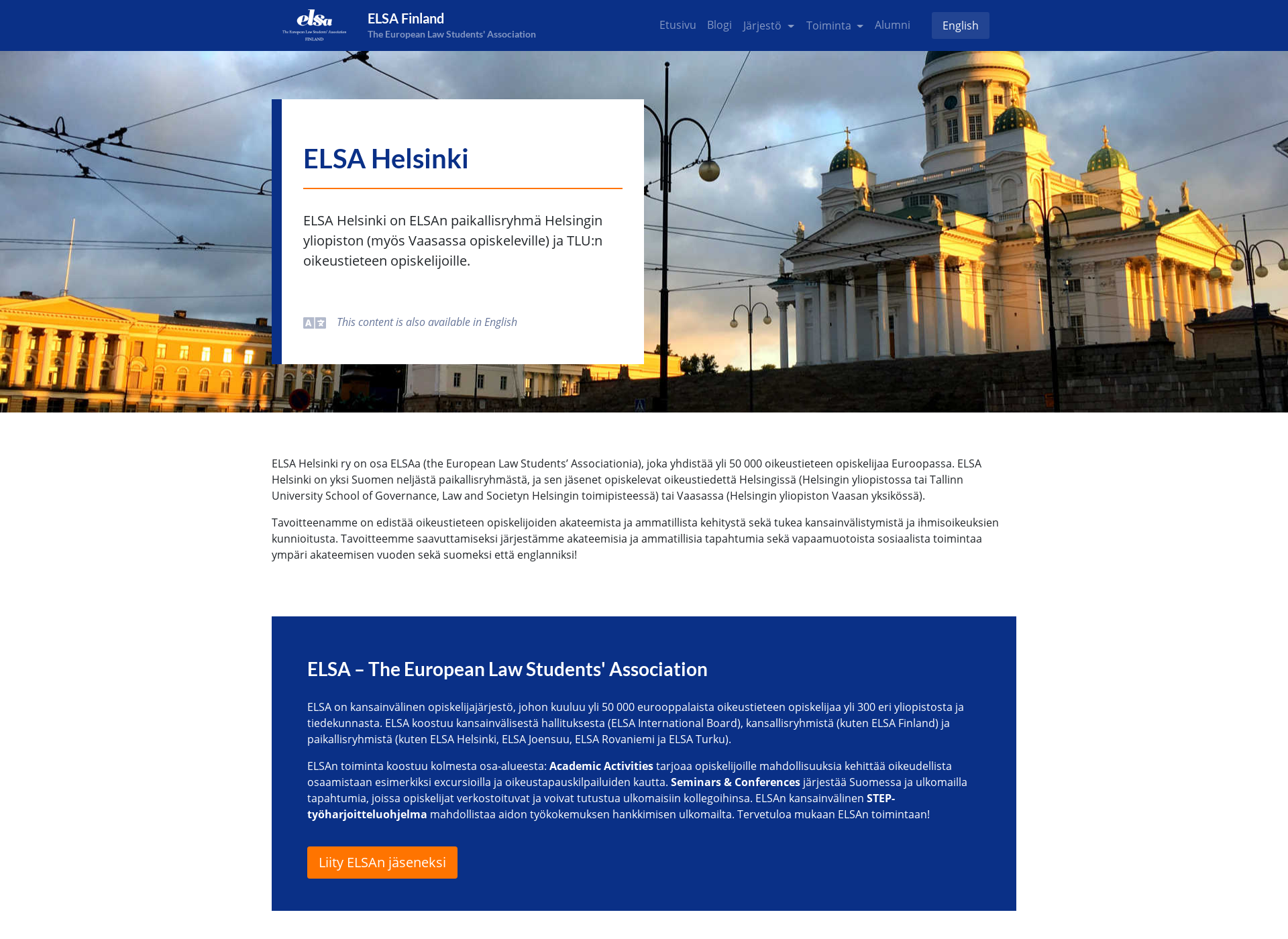 Screenshot for elsa-helsinki.fi