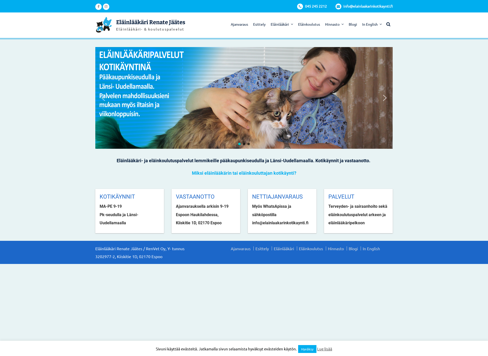 Screenshot for eläinlääkärinkotikäynti.fi