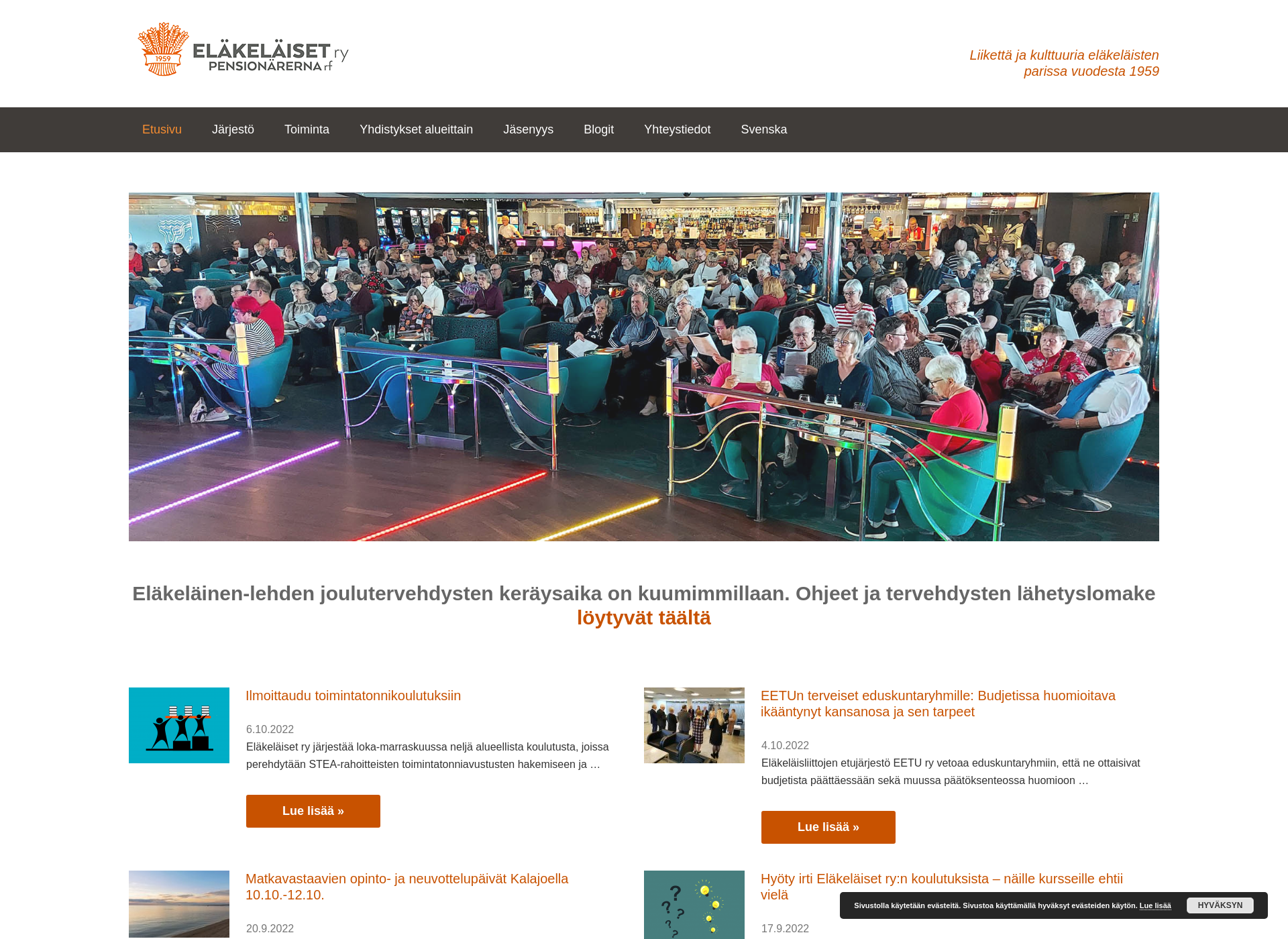 Screenshot for eläkeläiset.fi